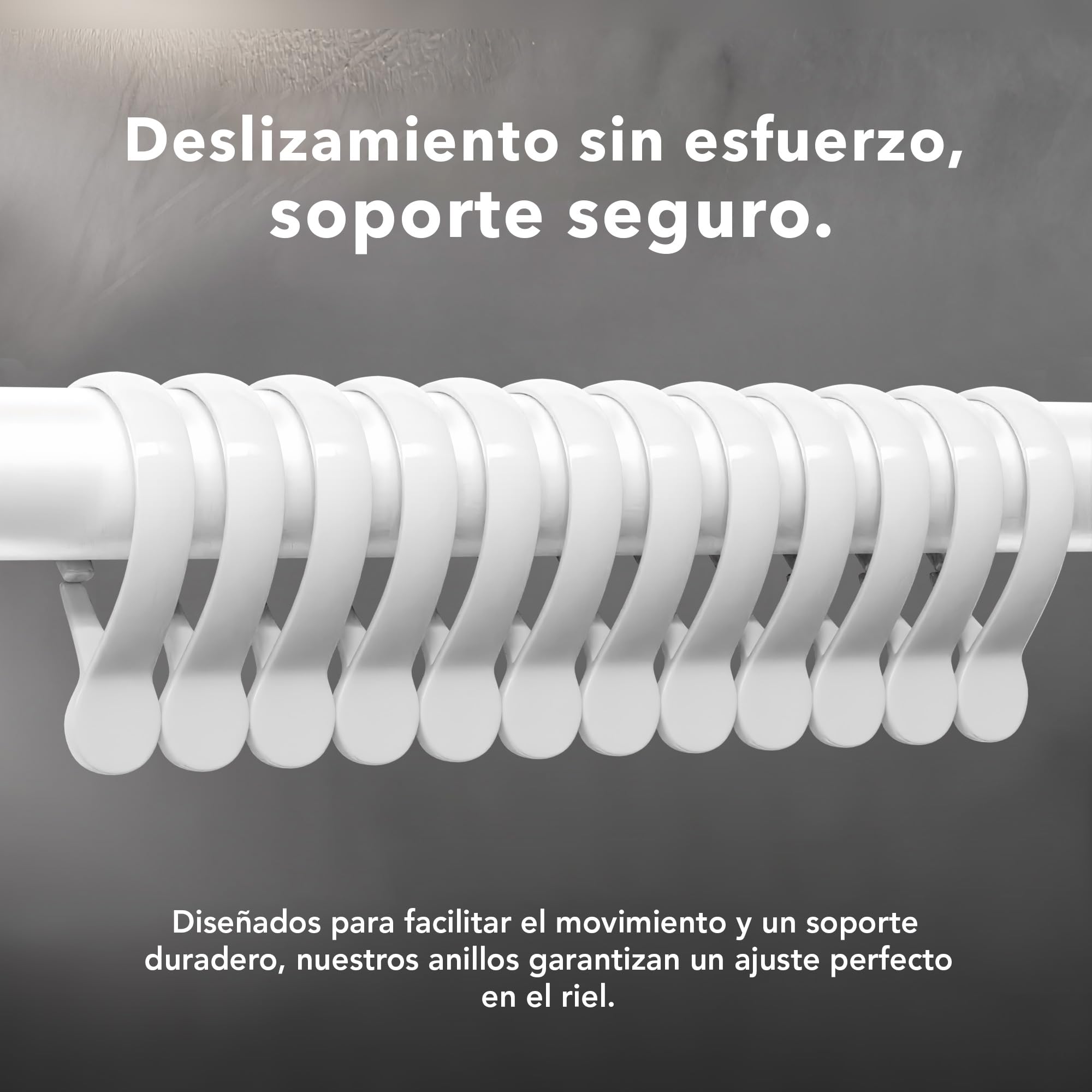 Erica Barra para Cortina de Ducha en Forma de U de 70x165x70cm, Barra para Cortina de Baño para Bañera sin Soporte en el Techo, Recubierta de Plástico sin PVC, Inoxidable (Blanco)