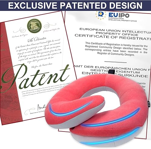 Miniatura 5 de BUYUE Almohadas de cuello de viaje para aviones, soporte de cabeza de 360, esenciales para dormir para vuelo largo, agradables al tacto y