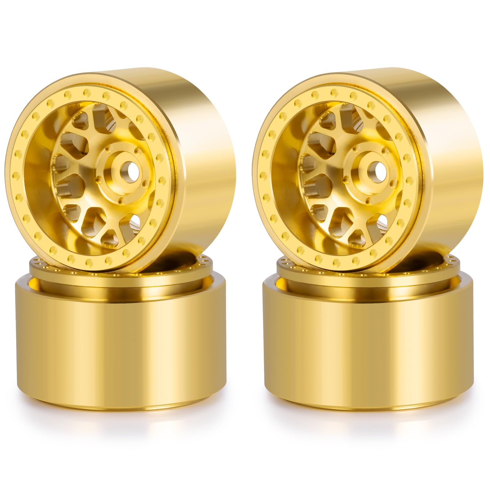 Beadlock - Set di 4 cerchi in ottone per Axial SCX24 TRX4M FCX24 Redcat Ascent 18 1/24 1/18 RC Crawler Car Upgrade Parts