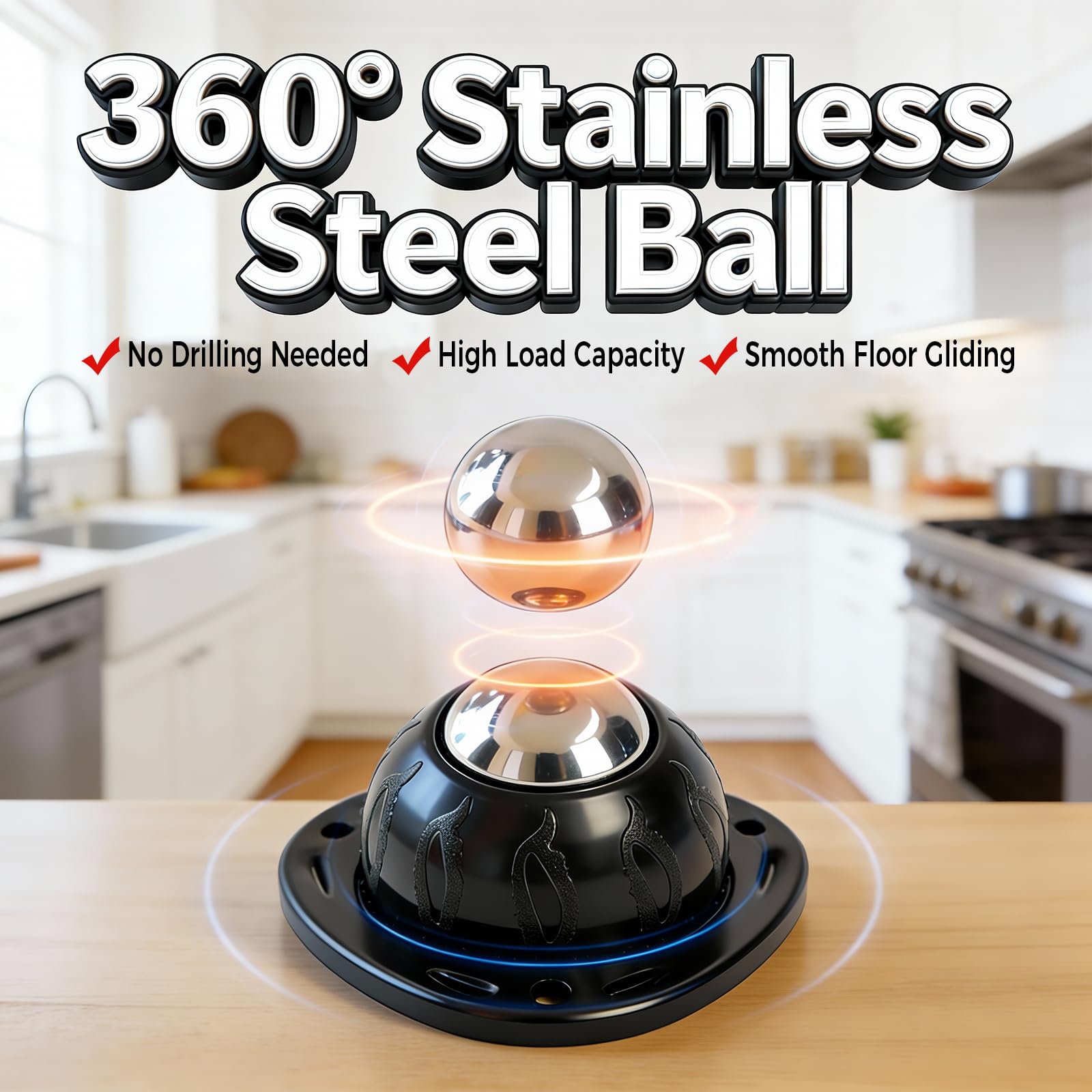 Heavy Duty Furniture Casters - Stick-On Wheels -3