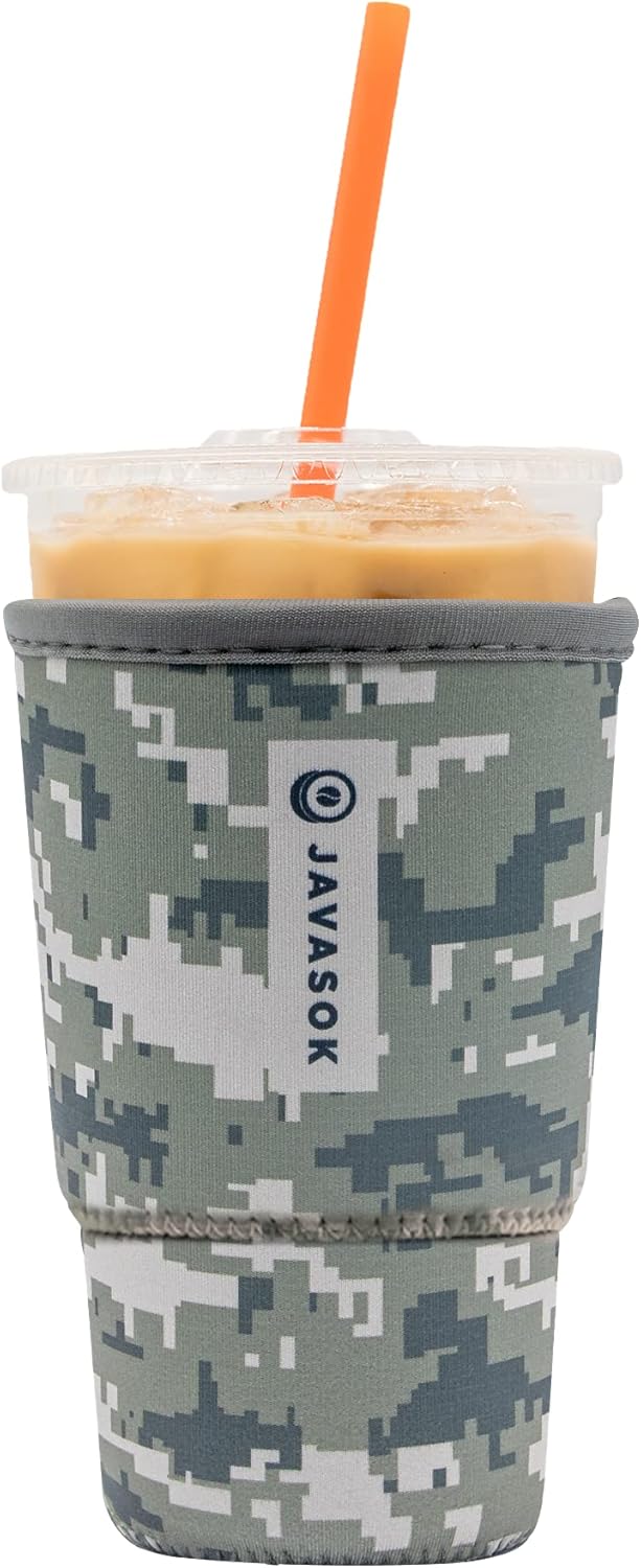 Java Sok Reusable Neoprene Insulator Sleeve for Iced Coffee Cups (Diamond Back,"Medium, 24-28oz"): Home & Kitchen