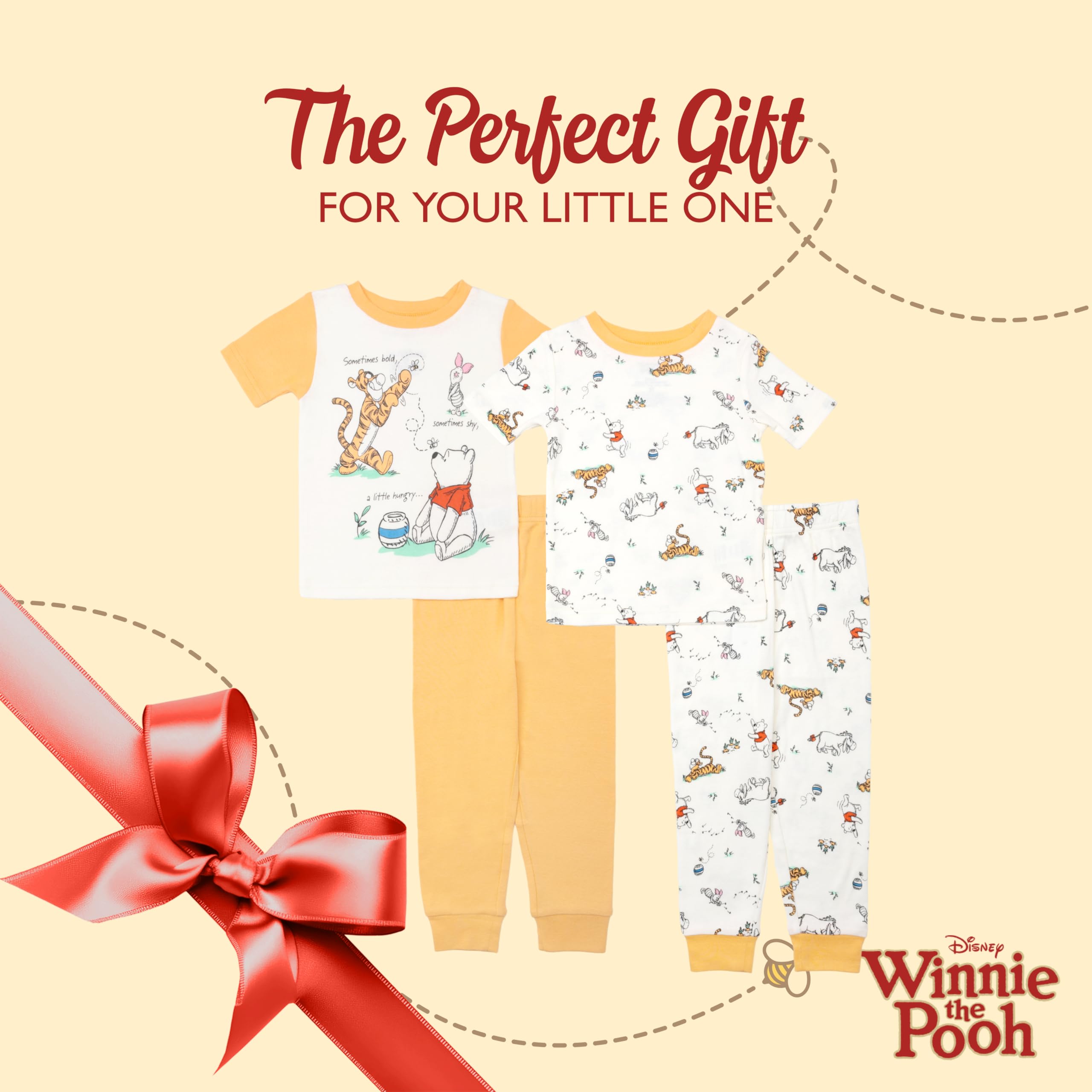 Disney 4-Piece Snug-Fit Cotton Pajama Set, Soft & Cute for Kids Set di Pigiama Unisex - Bambini e Ragazzi