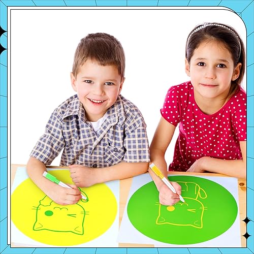 Miniatura 6 de El juego de 60 círculos de borrado en seco de 11.8 pulgadas incluye 30 círculos coloridos de borrado en seco, calcomanías de vinilo extraíbles y 30