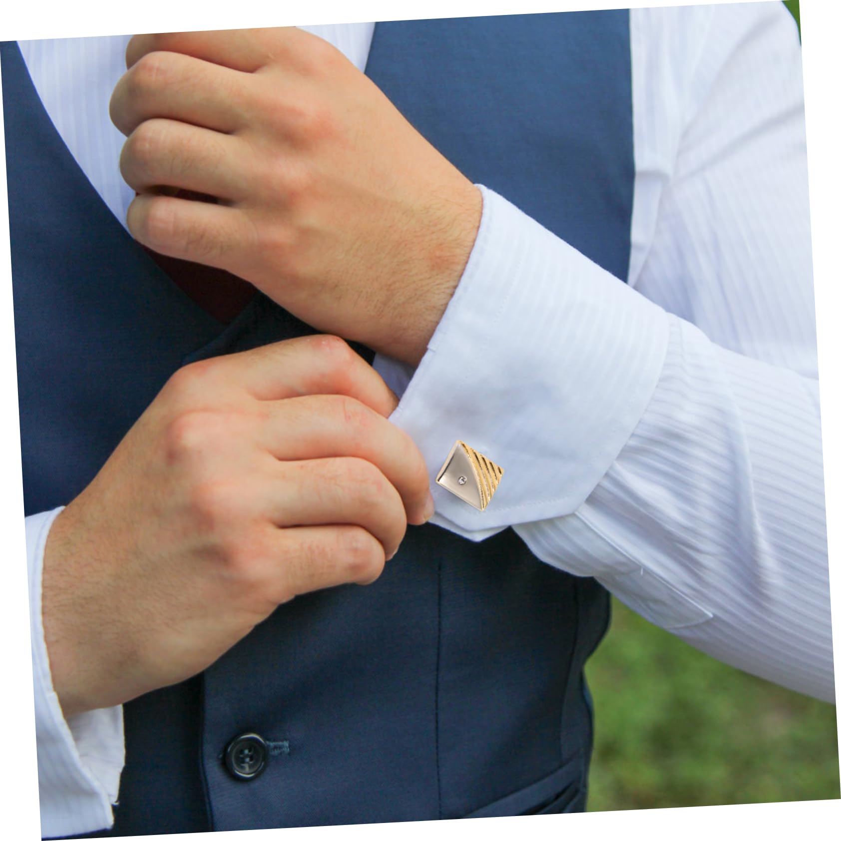 Manschettenknöpfe mit Krawattennadel Ansteckkrawatten für Männer Manschettenknöpfe für Papa männer schmuck men accessories Männer Manschettenknöpfe Krawattenklammer Golden