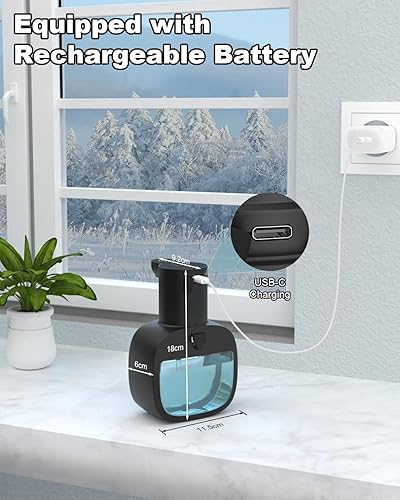 Miniatura 2 de lazycozy Dispensador automático de jabón, dispensador de jabón eléctrico sin contacto, 17 onzas, recargable a través de USB-C, 4 modos de
