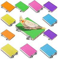 Reginary 12-Pack Colorful Wood Bird Perches - Paw Grinding Platforms for Parrots, Cockatiels, Lovebirds - 6 Vibrant Colors Cage Toys