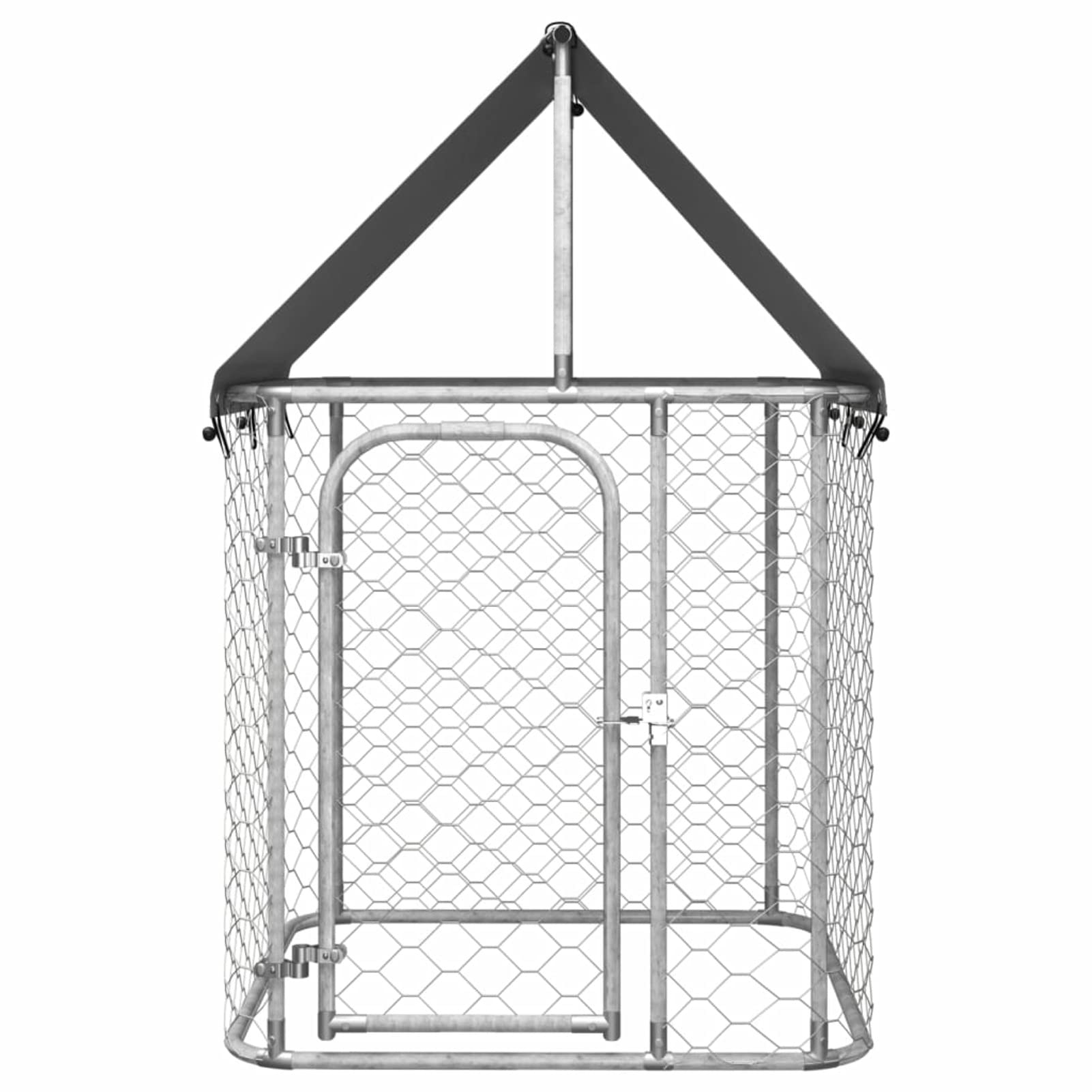 Gabbia per Cani da Esterno con Tetto, Box per Cani, Recinto da Esterno, 100x100x150 cm