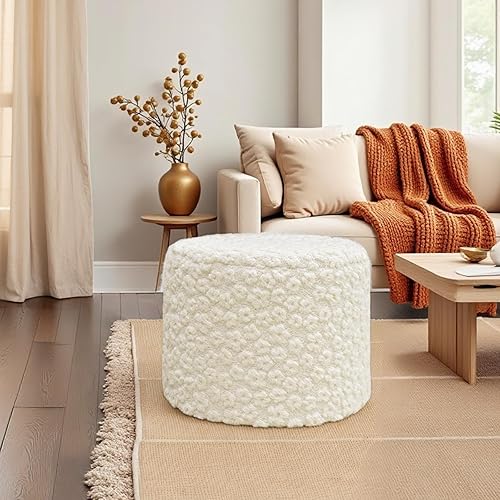 Miniatura 3 de Reposapiés Otomano Relleno Redondo Bohemio Puf de Suelo Asiento Sillón Otomano Reposapiés Taburete de Suelo Cojín de Suelo Saco de Frijoles Puf