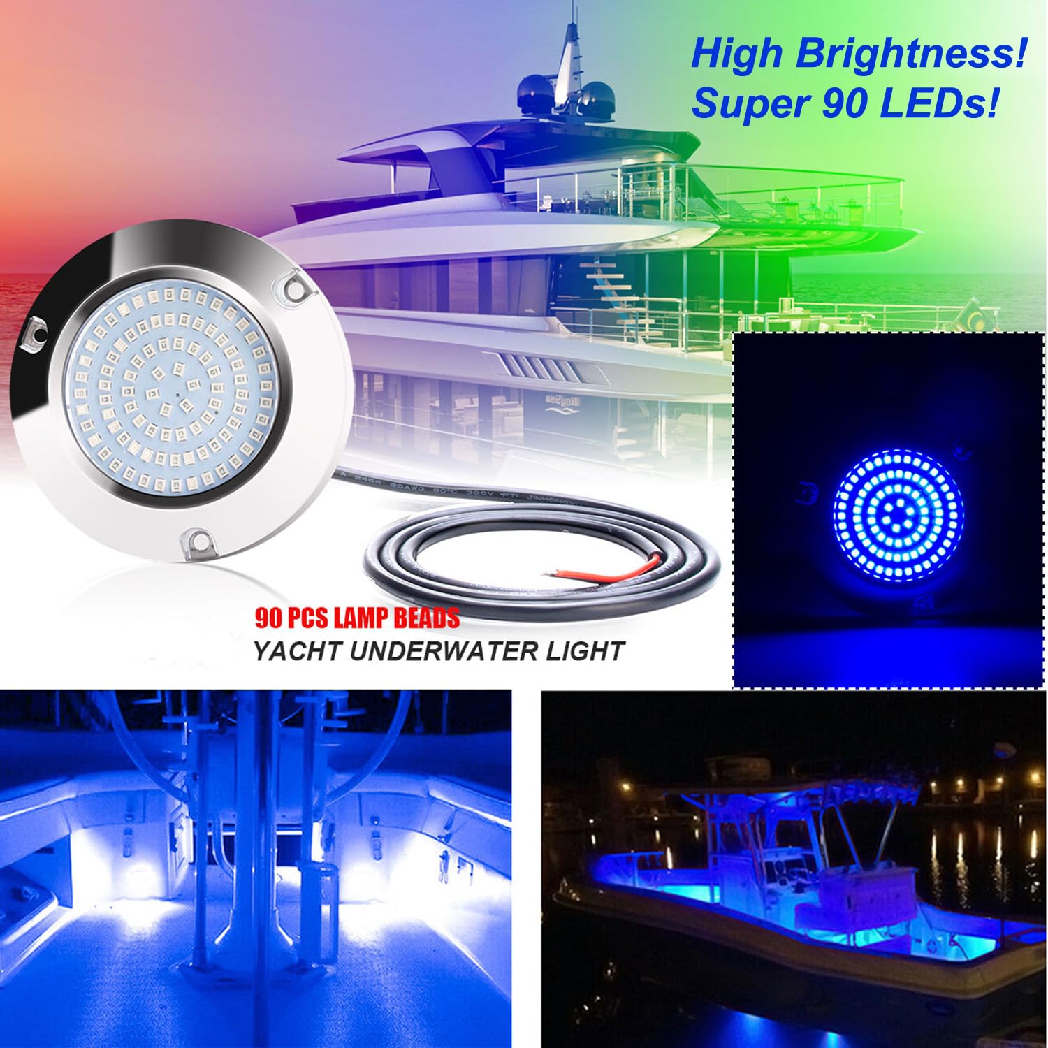 Hella 980508221 '0508 Series' Slim Line Red 24V DC Round Soft LED Courtesy Light With Polished Stainless Steel Rim