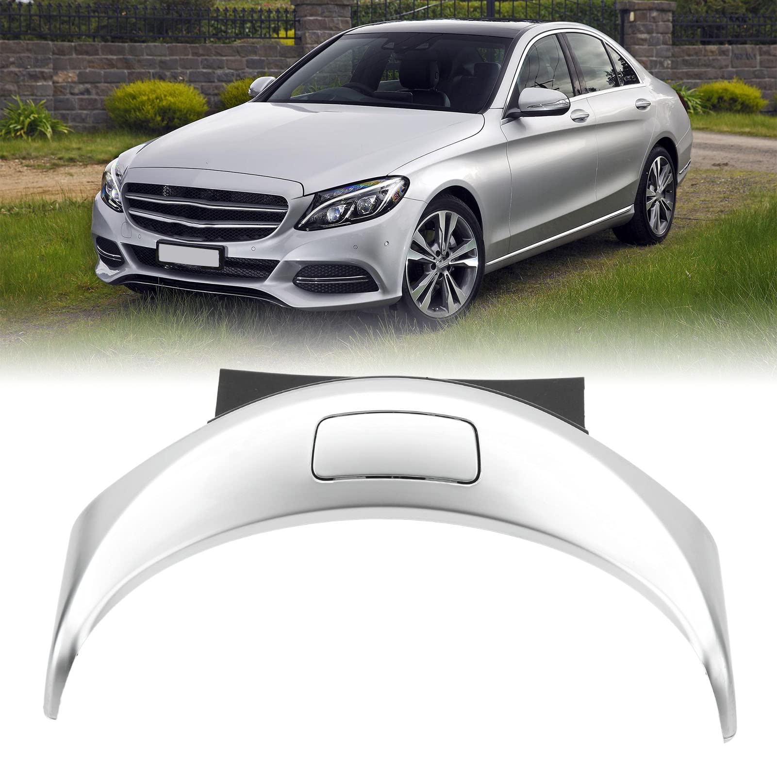 Remplacement de Bouton de Libération de Boîte de Rangement D'accoudoir pour W205 C200 C250 C300 W253 GLC260 GLC200 Couvercle de Commutateur de Libération D'accoudoir de (Argent)