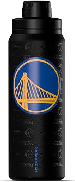 Hydrapeak NBA Officially Licensed Golden State Warriors Active 26oz Insulated Stainless Steel Water Bottle with Chug Lid, Carry Handle & Double Wall Vacuum Insulation, Keeping Drinks Cold for Hours