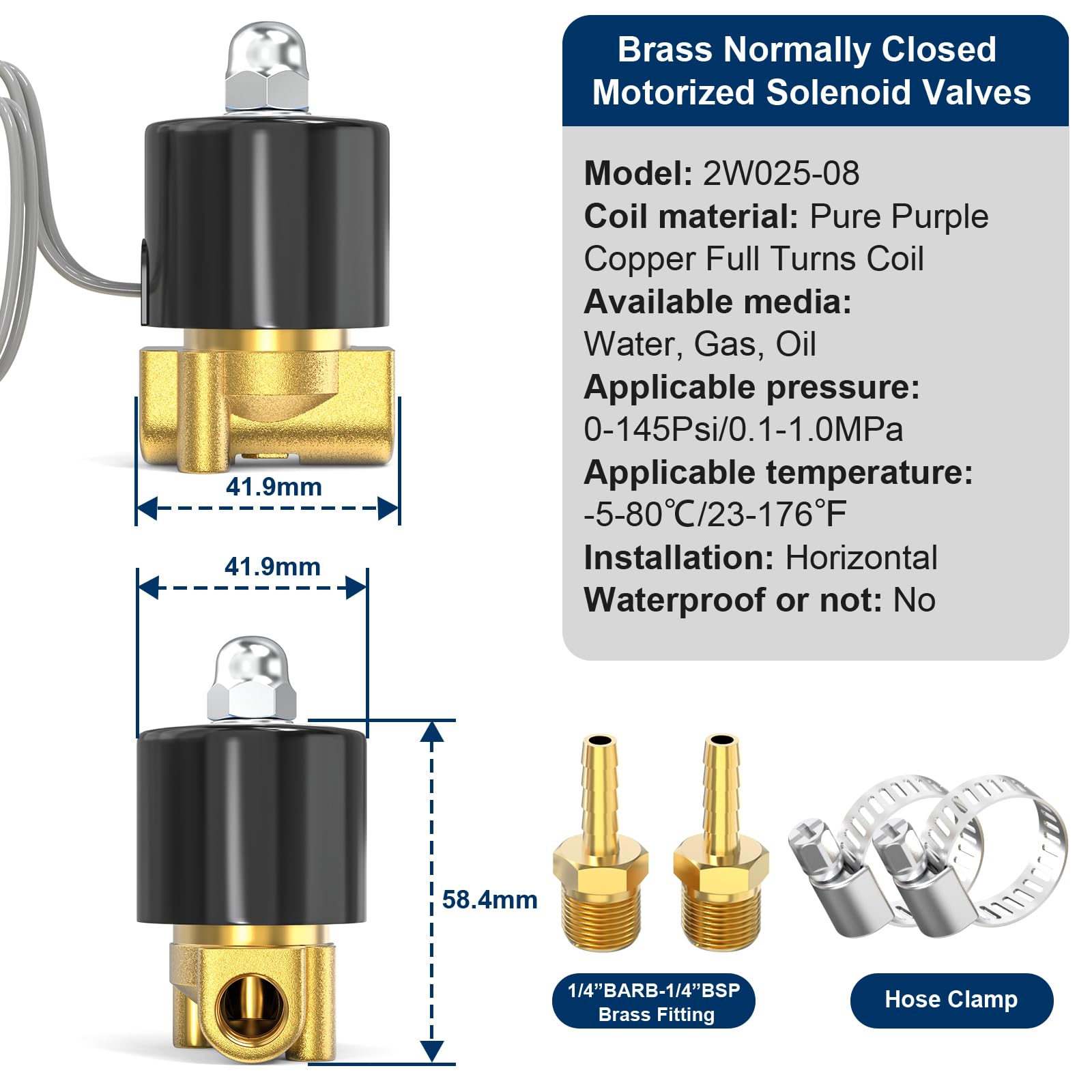 TAILONZ Pneumatische Klep TAILONZ Magneetventiel 1/4 Inch BSP – Voor Water, Lucht En Diesel, Normaal Gesloten En Makkelijk Te Monteren Industriële Solenoidklep