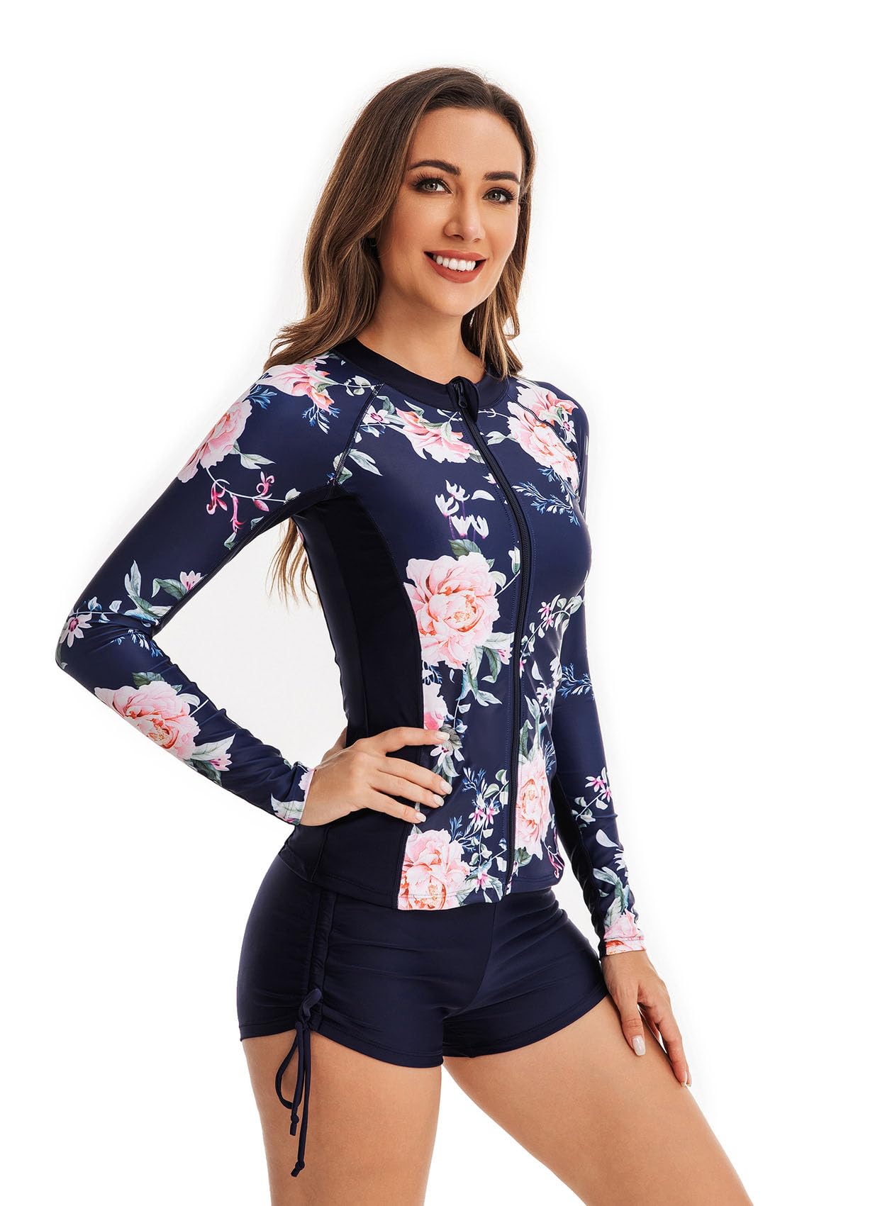 Donna Rash Guard 2 Pezzi Rash Guard Set Costumi da Bagno Surf Diving Swimsuits per Le Donne(Multicolore-38)