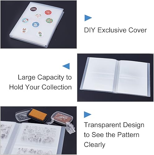 Miniatura 7 de GLOBLELAND 80 rejillas transparentes sellos de almacenamiento para álbumes de recortes, bolsa de almacenamiento en relieve, carpeta de tarjetas,