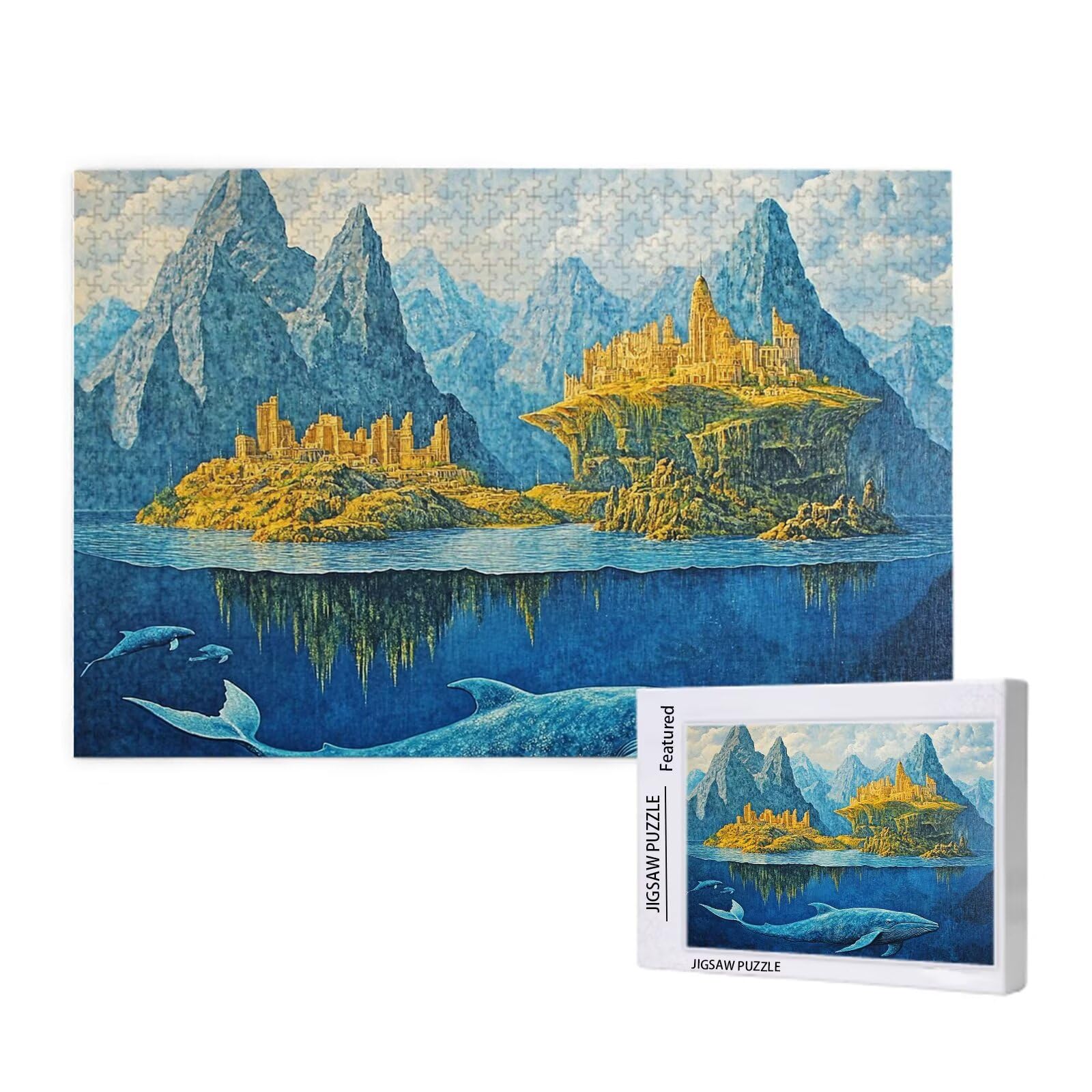 Puzzle Delfín Puzzle 2000 Piezas,Montaña Rompecabezas Desafiante,Juego Puzzles Adultos,Impresión de Alta Definición Colorido Puzzles Madera con Caja de Regalo,Home Decoration,Regalo Mujer,p132t