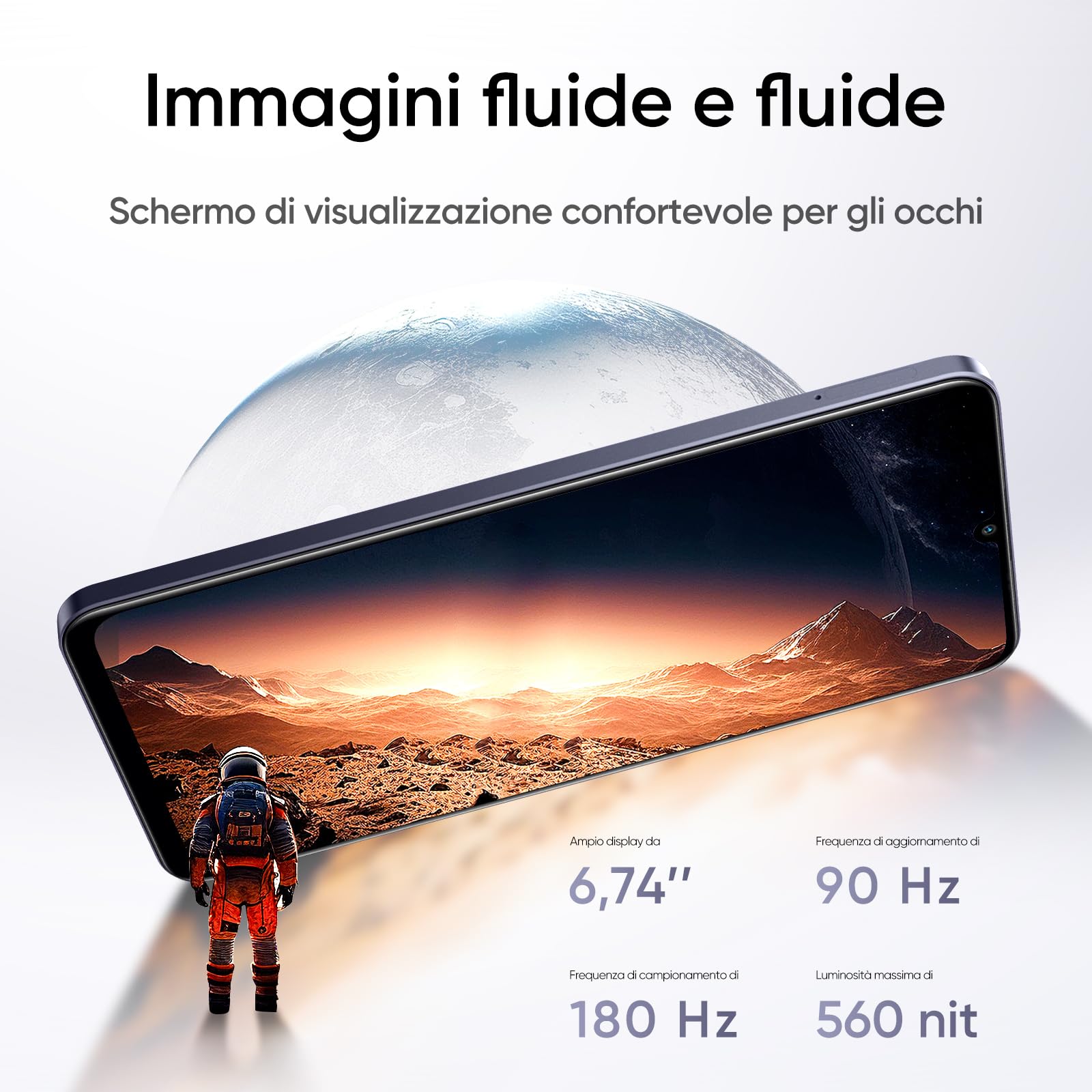 realme Note 60 Smartphone Android, 4G Telefono Cellulare Dual SIM, 90Hz Display LCD da 6.74", 6GB RAM 128GB ROM, Batteria da 5000 mAh, 32MP Fotocamera chiara, Nero, senza Adattatore