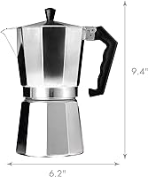 Vista 3 de Primula Cafetera Clásica para Estufa, para Espresso y Café, Olla Moka para Preparar Café Italiano y Cubano, Cafetera Greca, Cafeteras, 9 Tazas