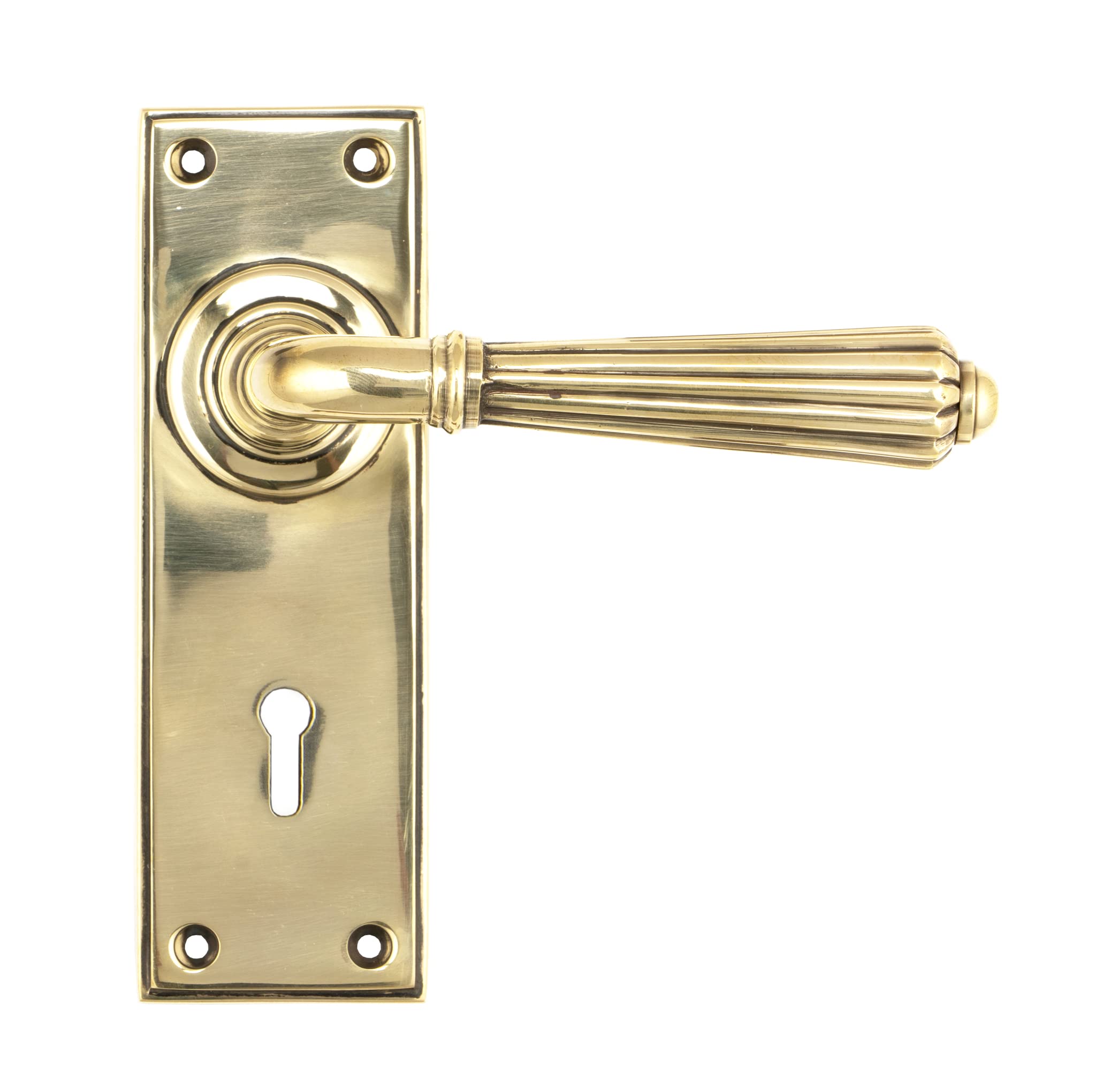 From The Anvil Aged Brass Hinton Lever Lock Set