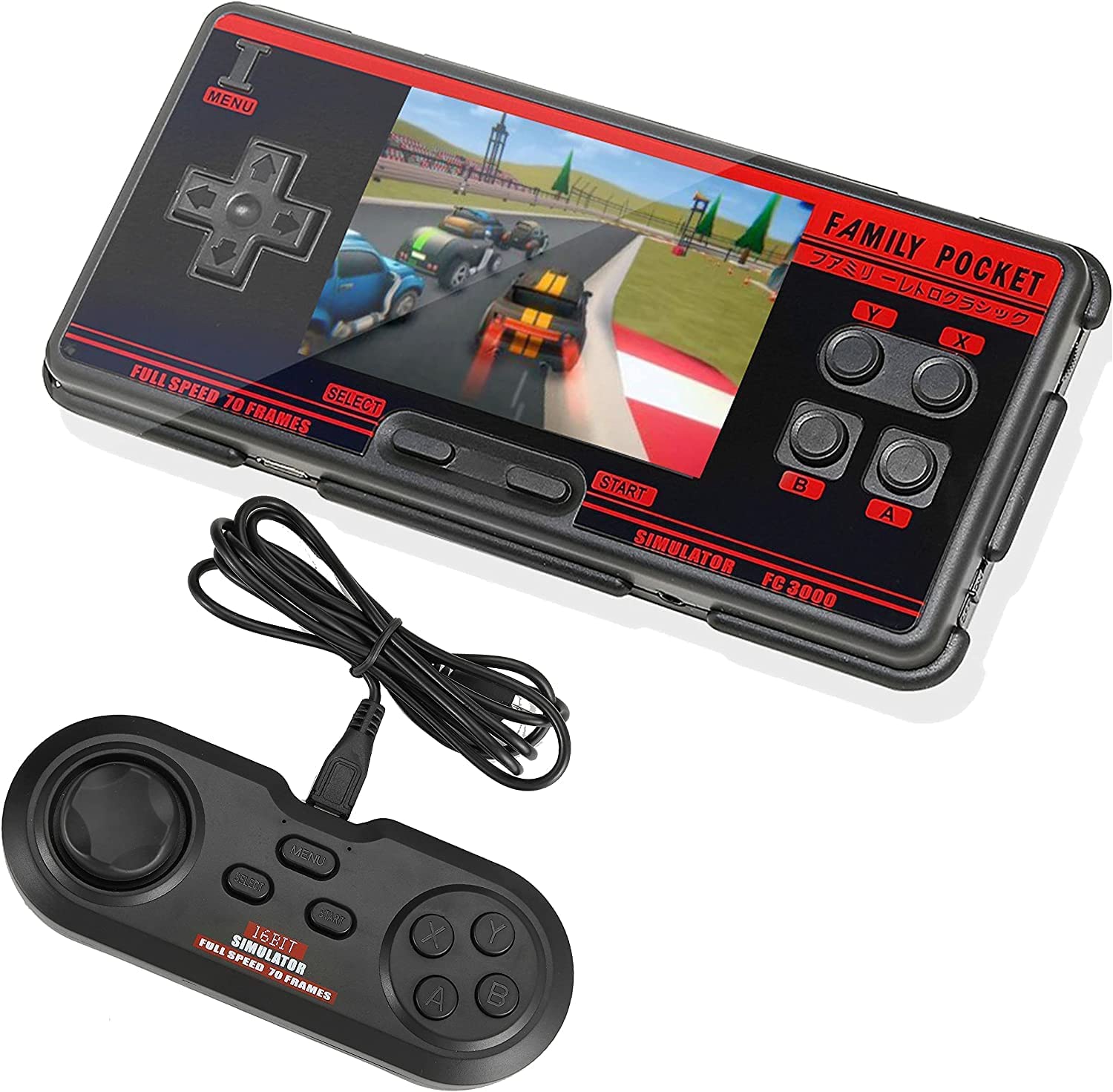 CHROX Console Emulatore Console di Gioco Portatile, Uscita AV HD, Schermo HD da 3,0 Pollici, con Scheda TF 16G, 5000 Giochi Classici, Regalo di Natale per Bambini