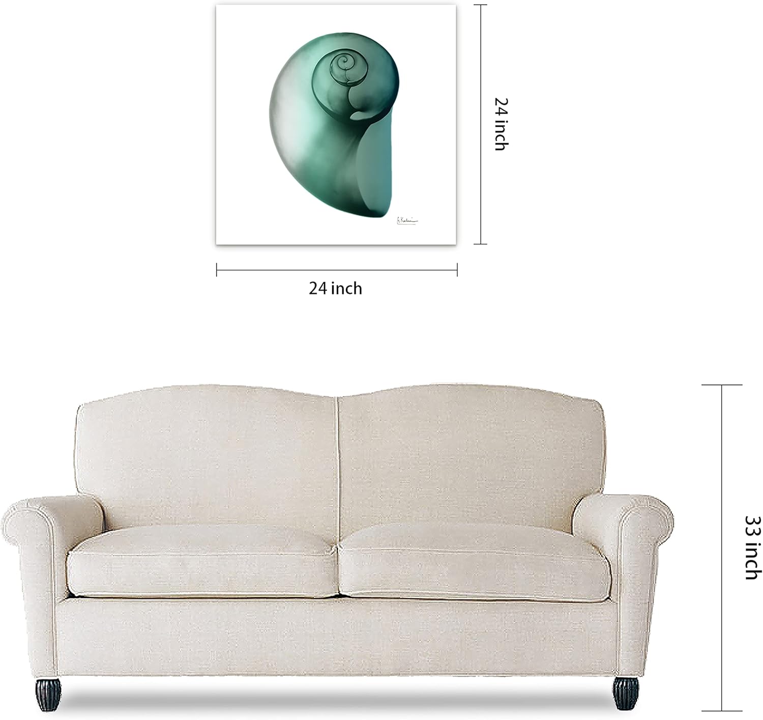 Shimmering Snail II 24" x 24" Tempered Glass Wall Art