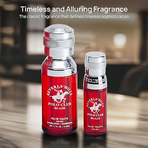 Miniatura 3 de Beverly Hills Polo Club BHPC Eau De Toilette Bonus Pack para hombre, con 1.7 oz EDT + Bonus 0.5 oz EDT (Blaze)