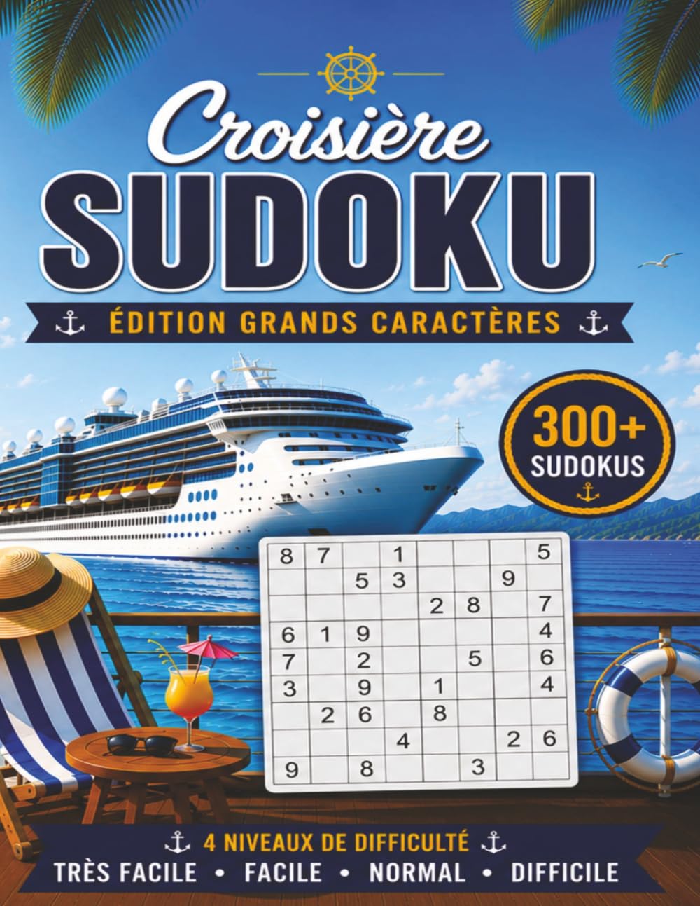 Croisière Sudoku: Édition grands caractères – Plus de 300 sudokus – 4 niveaux de difficulté