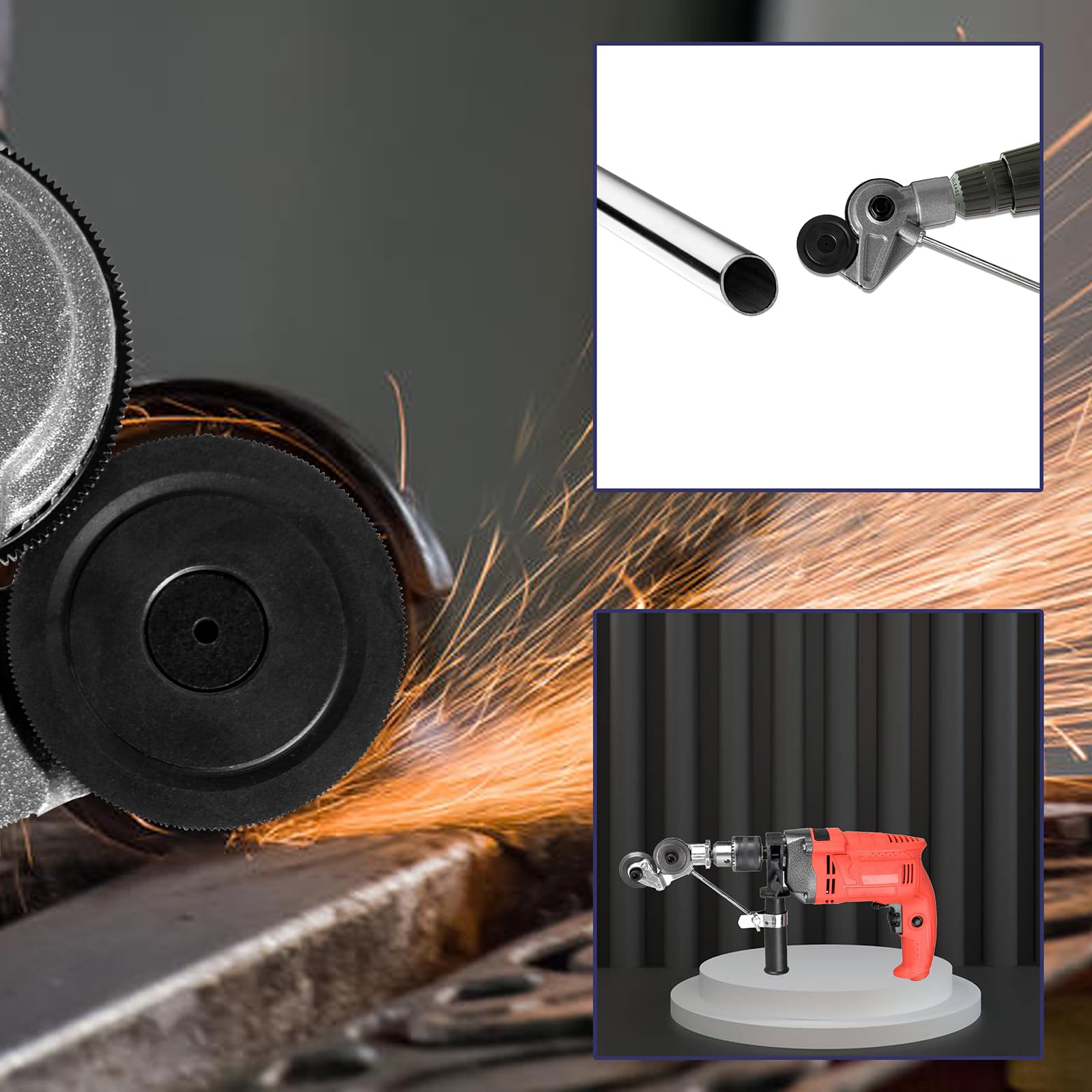 Cesoie Per Trapano Elettrico BOKIOESDE - Taglio Lamiera, Rame, Alluminio - Con Maniglia E Chiavi