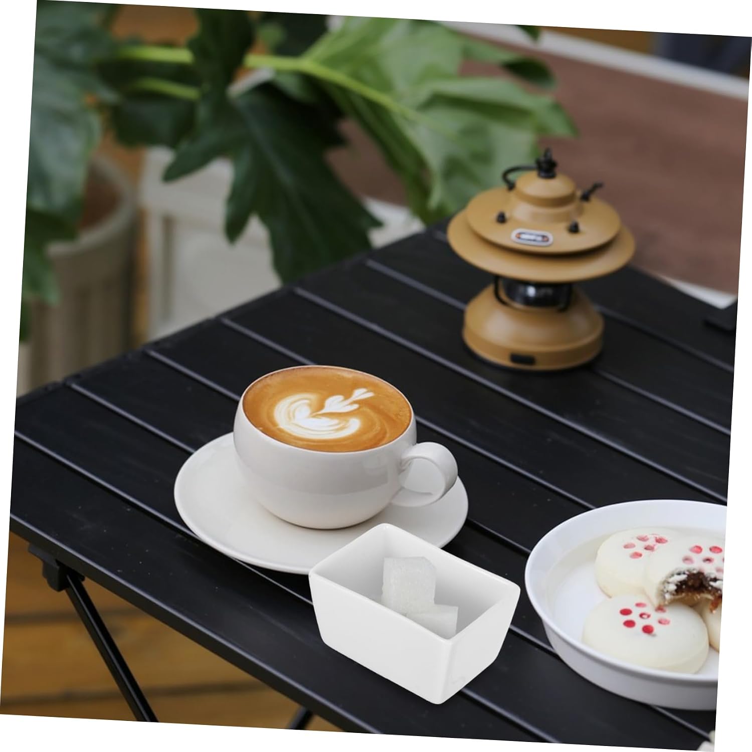 Cabilock 2pcs Ceramic Sugar Bowl Sugar Airtight Container Kitchen Coffee Organizer