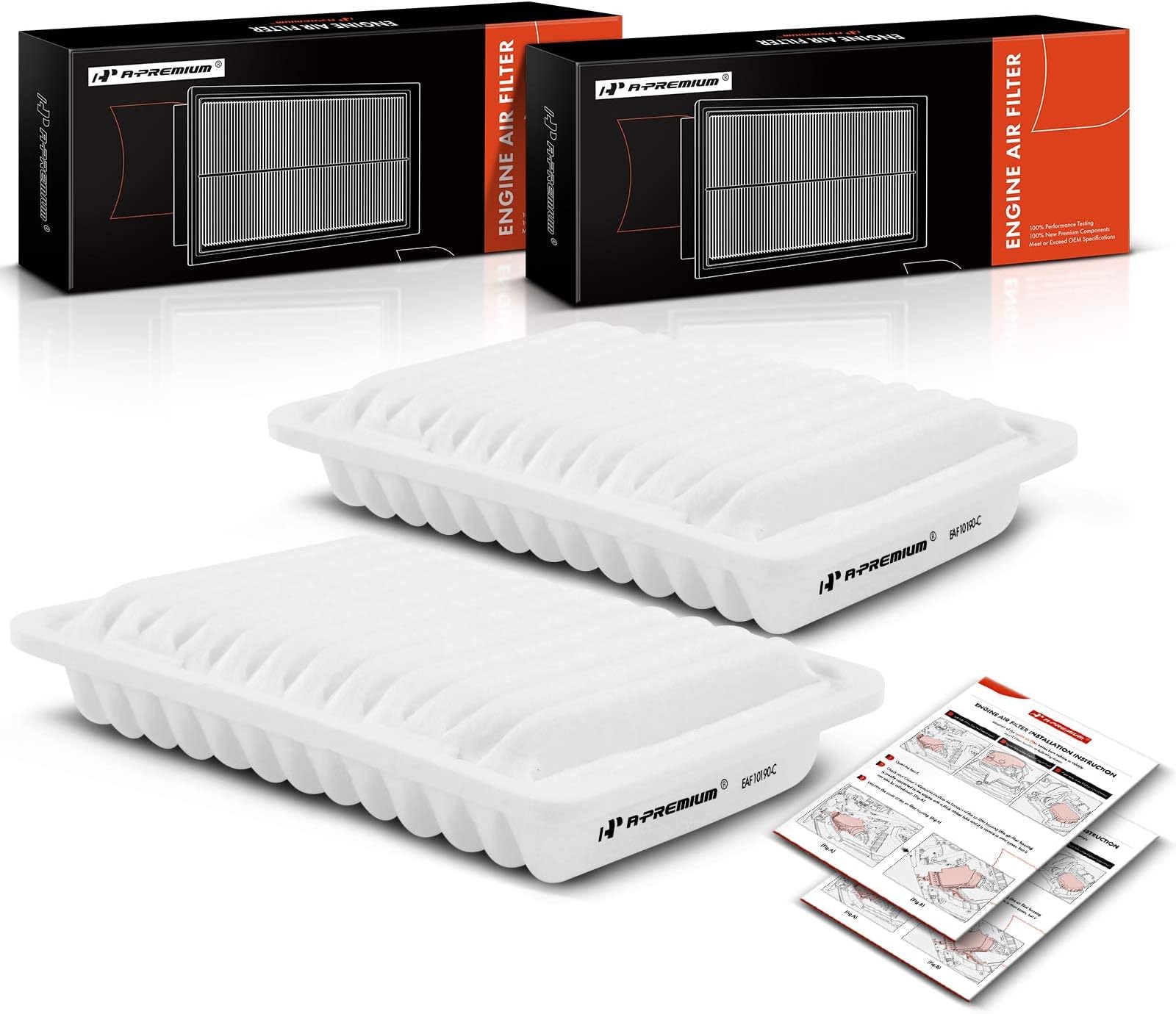 Amazon.com: A-Premium 2-PC Engine Air Filter Compatible with Toyota ...