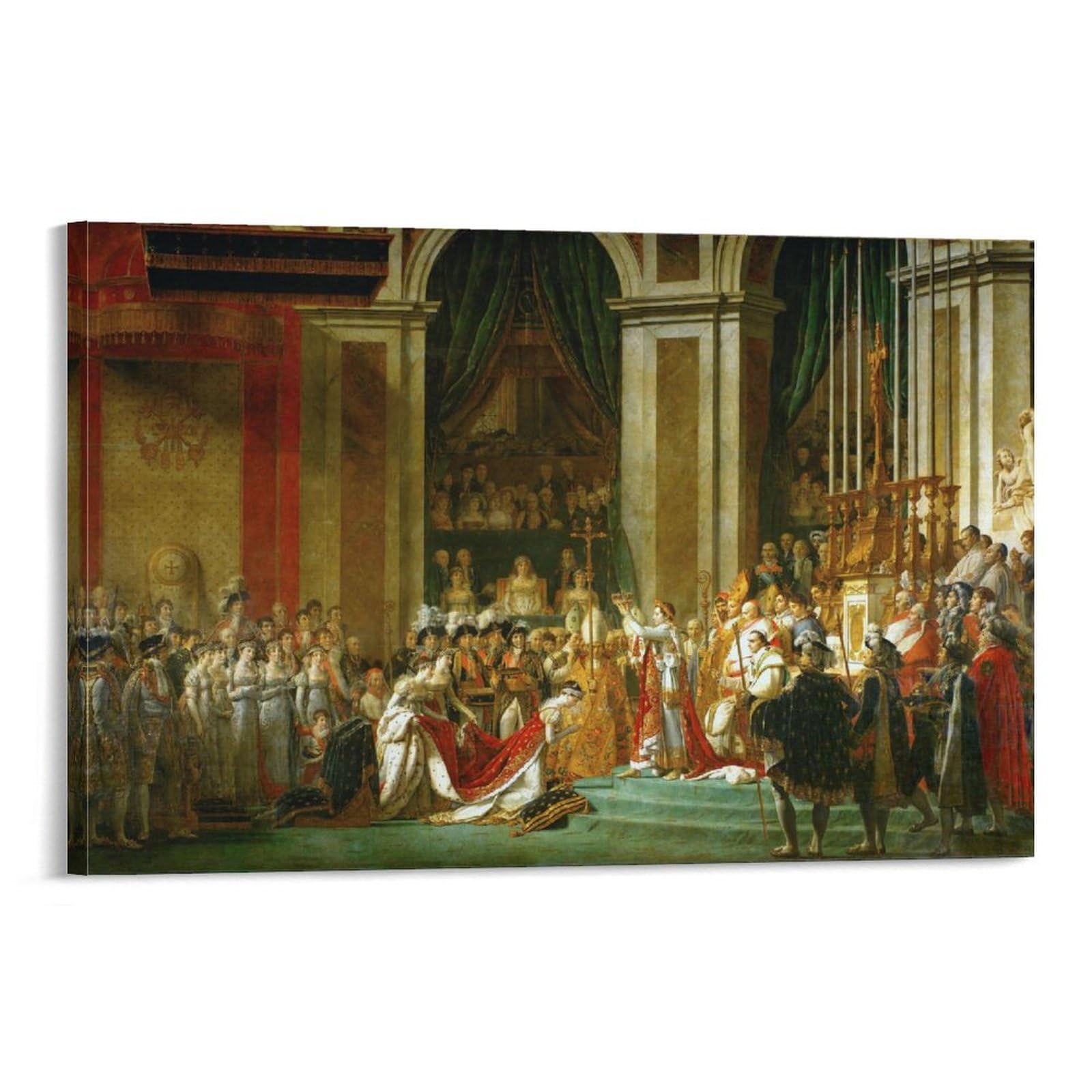 BACION Jacques-Louis David Oil Paintings Print, The Coronation of Napoleon Canvas Prints, Framed Wall Art for Bedroom & Living Room, Modern Home Decor Print