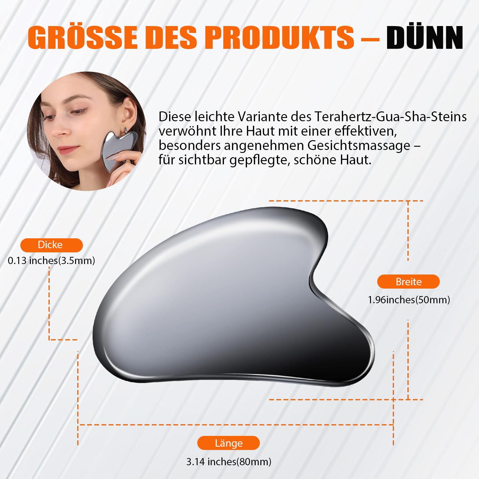 Terahertz Gua Sha ，guasha stein für Gesichtsmassage， Terahertz Energie – Straffend, Abschwellend, Anti-Aging, Anti-Falten，Dünnes Terahertz-Gua Sha für Gesicht, Augenbereich, Hals und Körper.