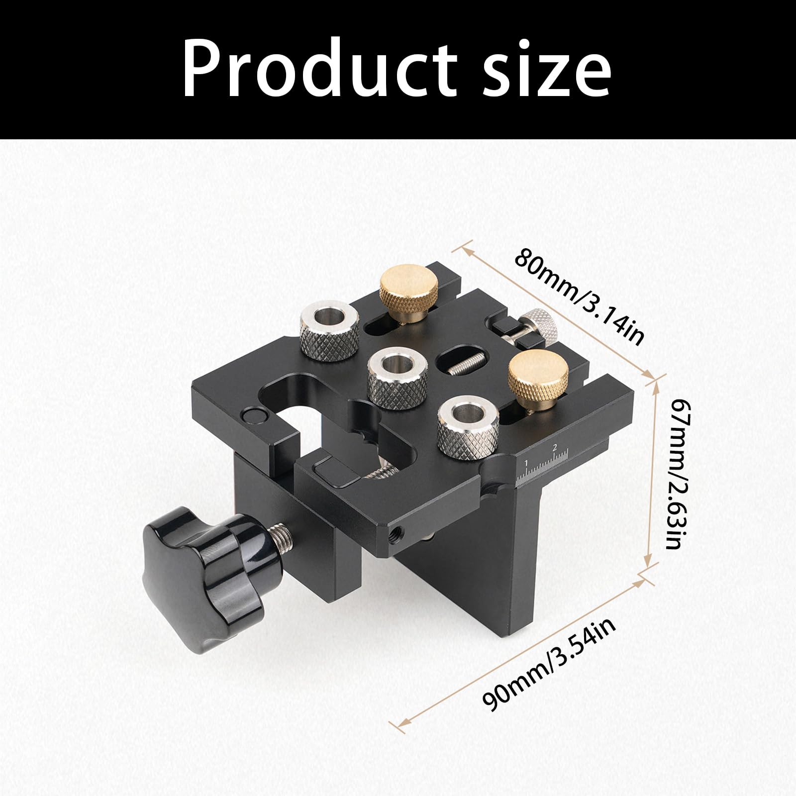 Precisions Jigs 3 en 1 Guía de perforación de agujeros de madera, herramienta de posicionamiento para carpintería
