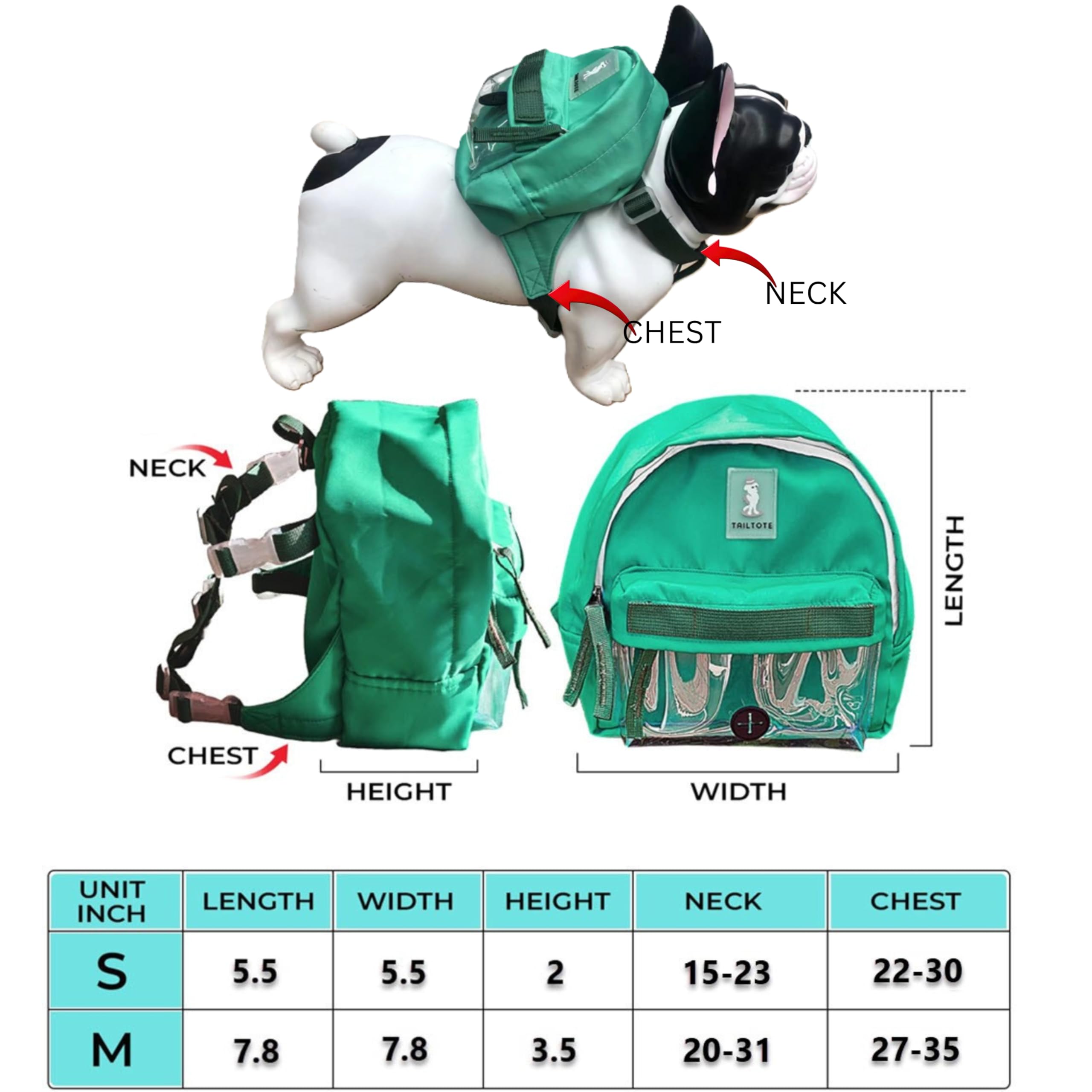 Mochila de senderismo para perros, ligera, ajustable y resistente al agua, ideal para aventuras al aire libre, entrenamiento de cachorros o paseos diarios (pequeño)