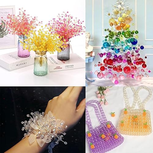 Miniatura 6 de PH PandaHall 1080 cuentas de cristal agrietado, 24 colores de 0.236 pulgadas, cuentas redondas sueltas hechas a mano para pulseras de verano