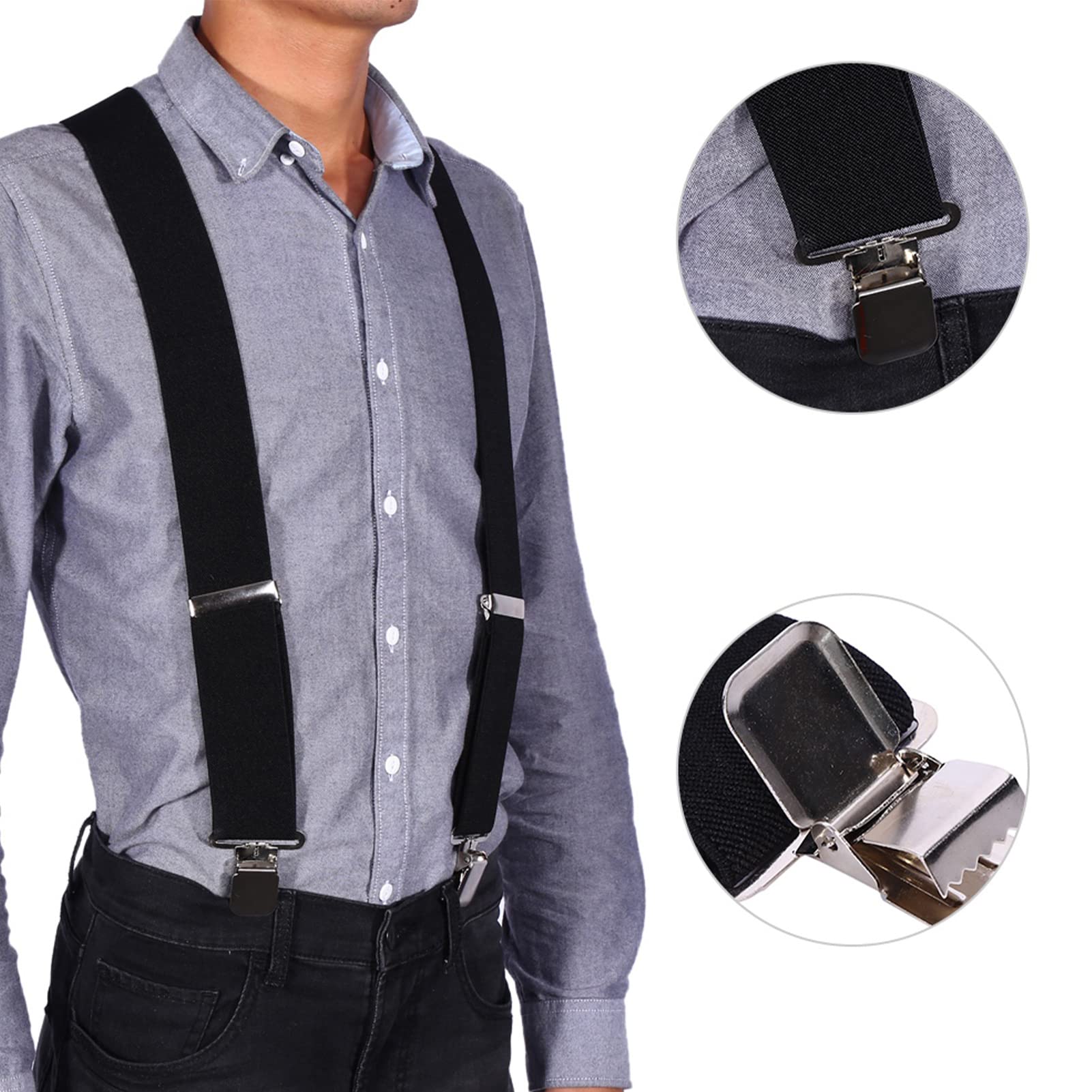 Suspenders, Adjustable Strap Clamp/Holder Suspender, for Trousers