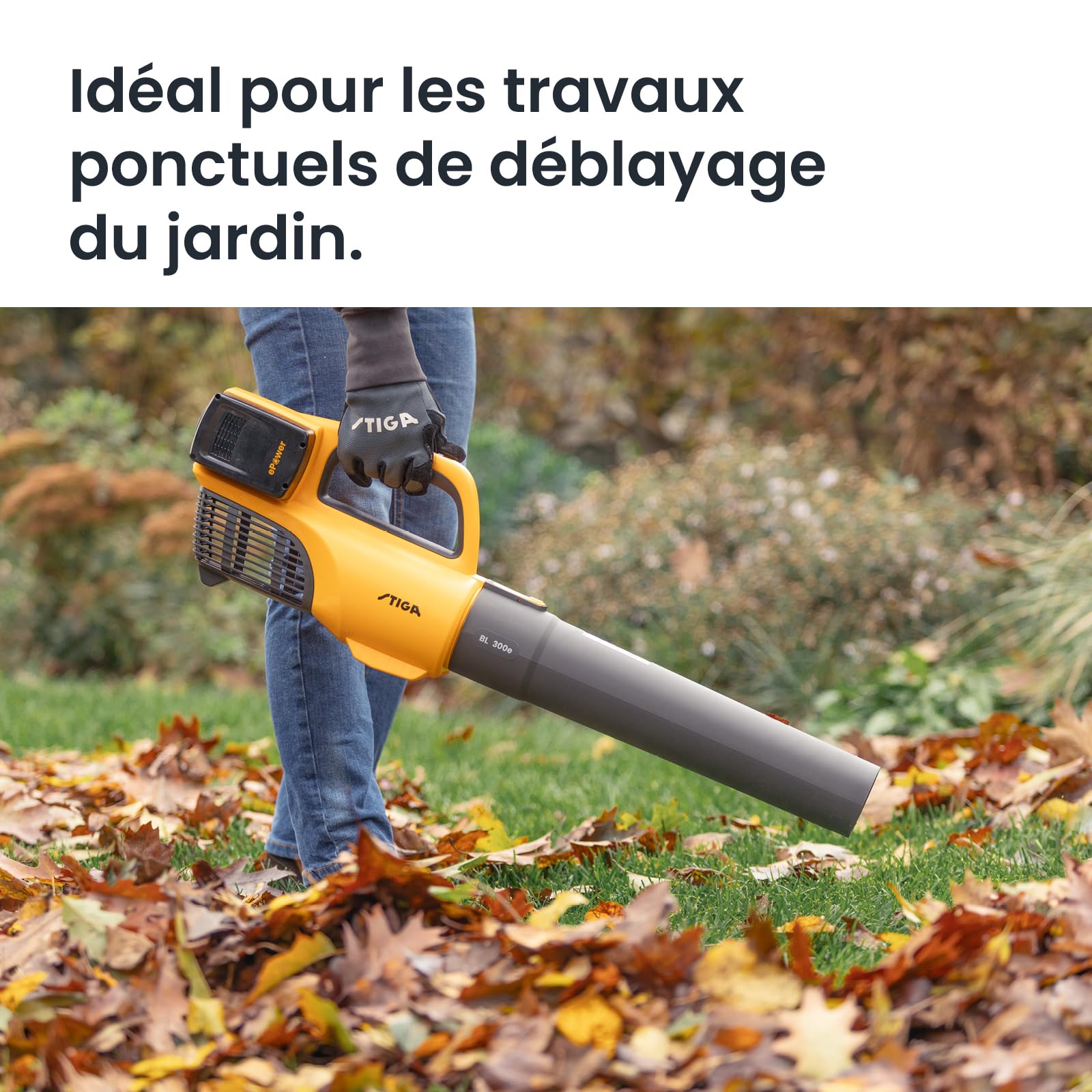 STIGA BL 300e Kit Souffleur sans Fil, 2 Batt. 20 V, 4 Ah – 42 m/s, 2 Vitesses – Autonomie 40 Min, Recharge À Bord et Support Mural