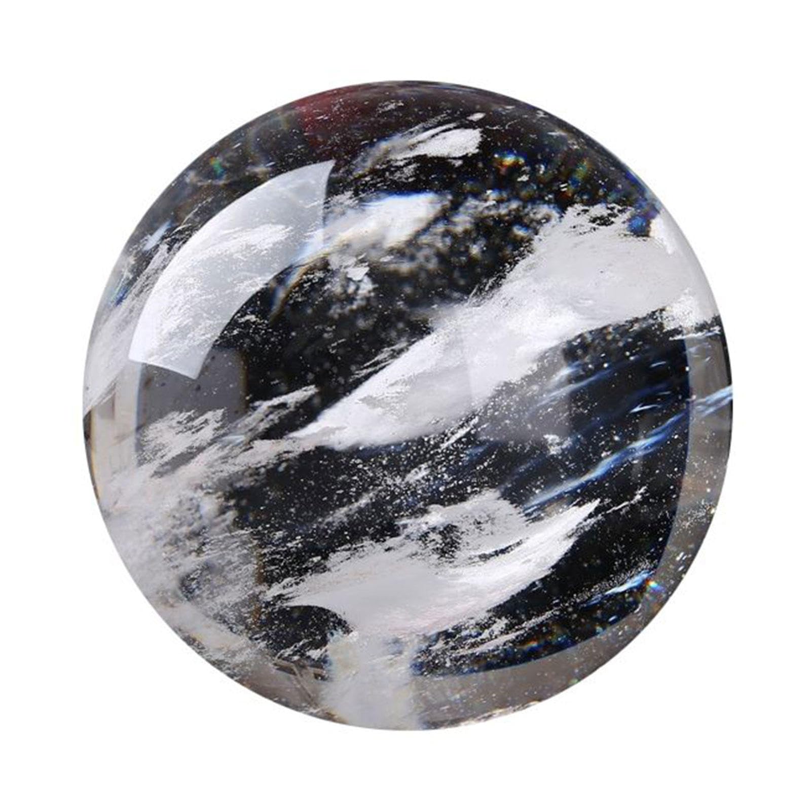 DPURPIWADY Clear Quartz Spheres Ball, White Crystal with Base, Rare Protective Stone Balls for Decoration, Feng Shui Hand-Made,Diameter3.1