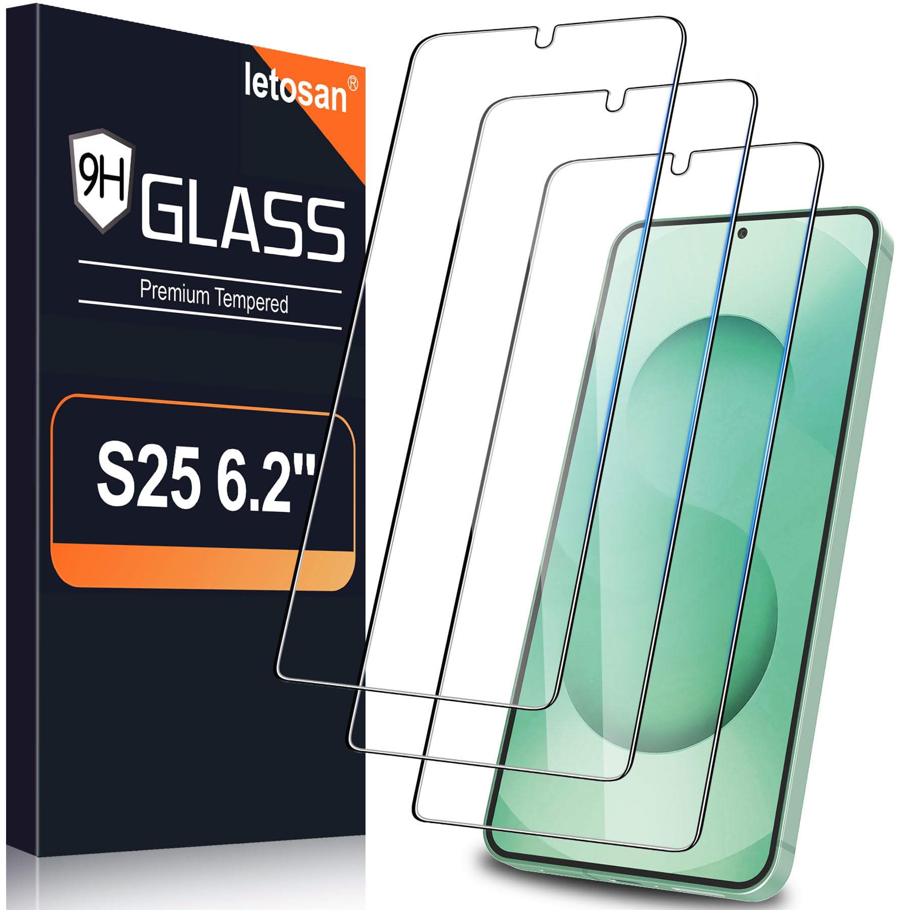 3 Pack for Samsung Galaxy S25 Screen Protector, 9H Tempered Glass, Ultrasonic Fingerprint Unlock, Case Friendly for Samsung Galaxy S25 Tempered Glass Screen Protector 5G 6.2 Inch