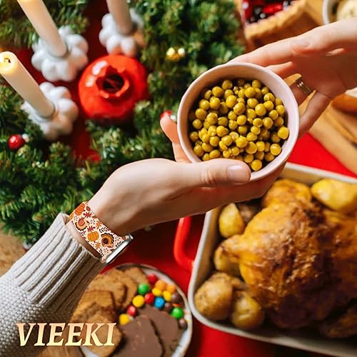 Vista 32 de Holidays Watch Band Compatible with Apple Watch Series 11 10 9 8 7 6 5 4 3 Ultra SE for Women Men, Soft Silicone Pumpkin Strap Replacement for