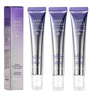 Rollerball Eye Cream with Retinol & Hyaluronic Acid - Anti Dark Circle & Puffiness Reduction Moisturizing Treatment - 360 Cooling Massager for Firming, Smoothing Eye Area