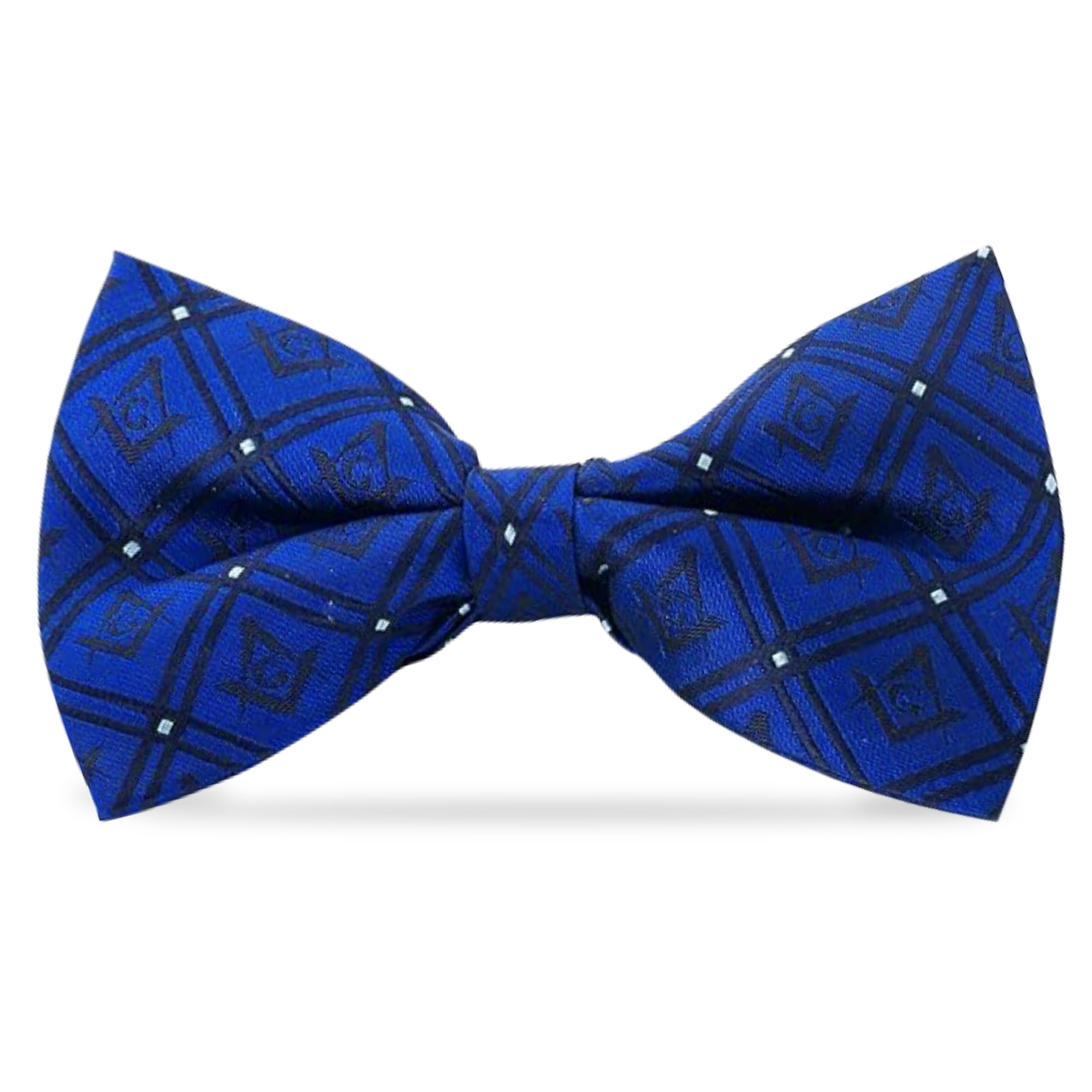 The Masonic Collection Men's Blue - Square And Compass Bow Tie With G - Made With 100% Silk - Comes In Clear Sleeve - Freemason Gifts For