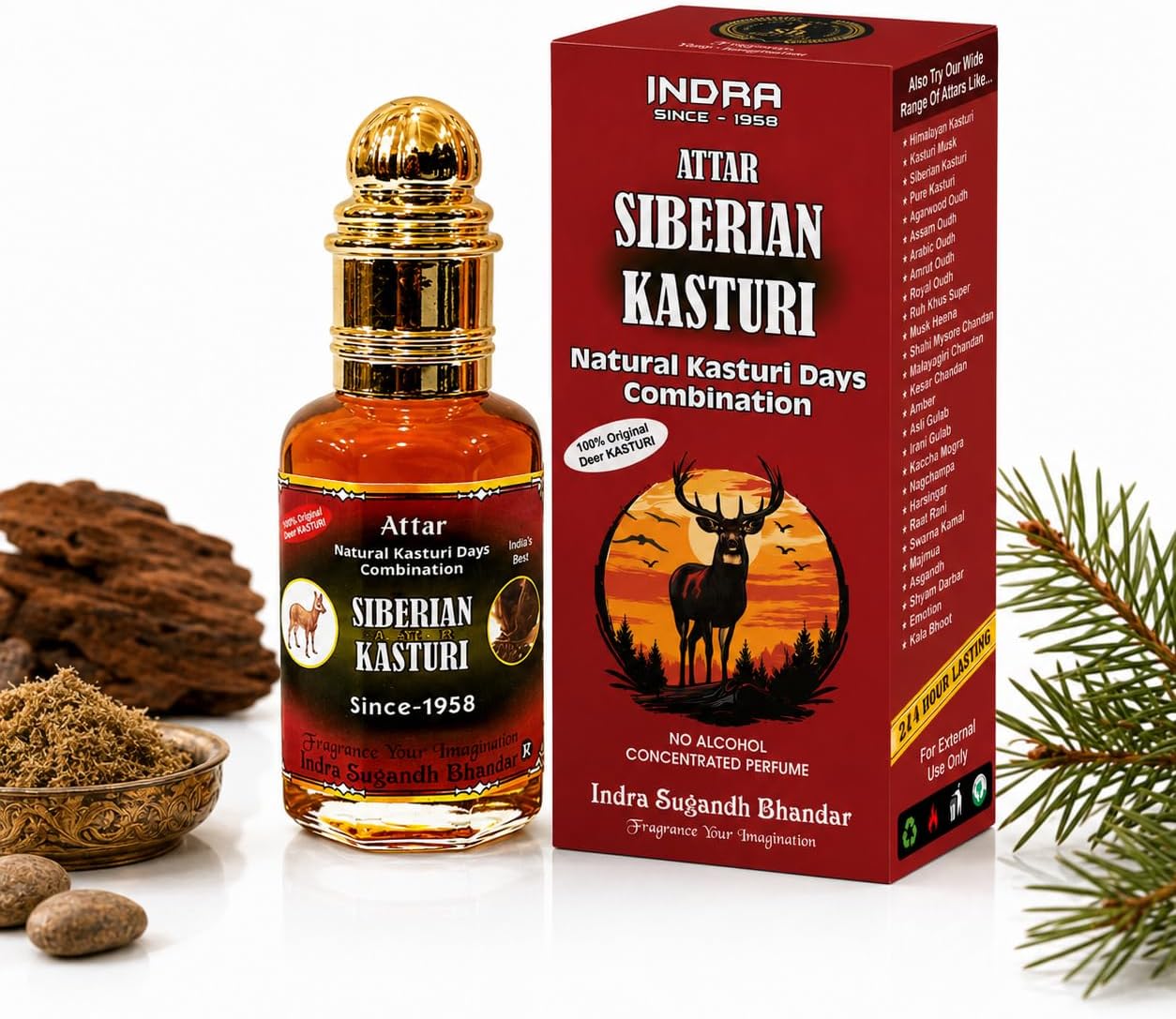 Oil Attar For Men|Women Siberian Kasturi Divine Musk Long Lasting Fragrance 12Ml Rollon Pack