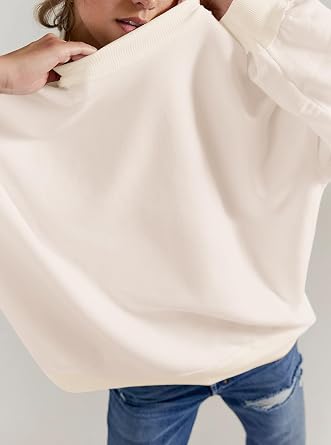 Women Mock Neck Sweatshirts Oversized Long Sleeve Shirts