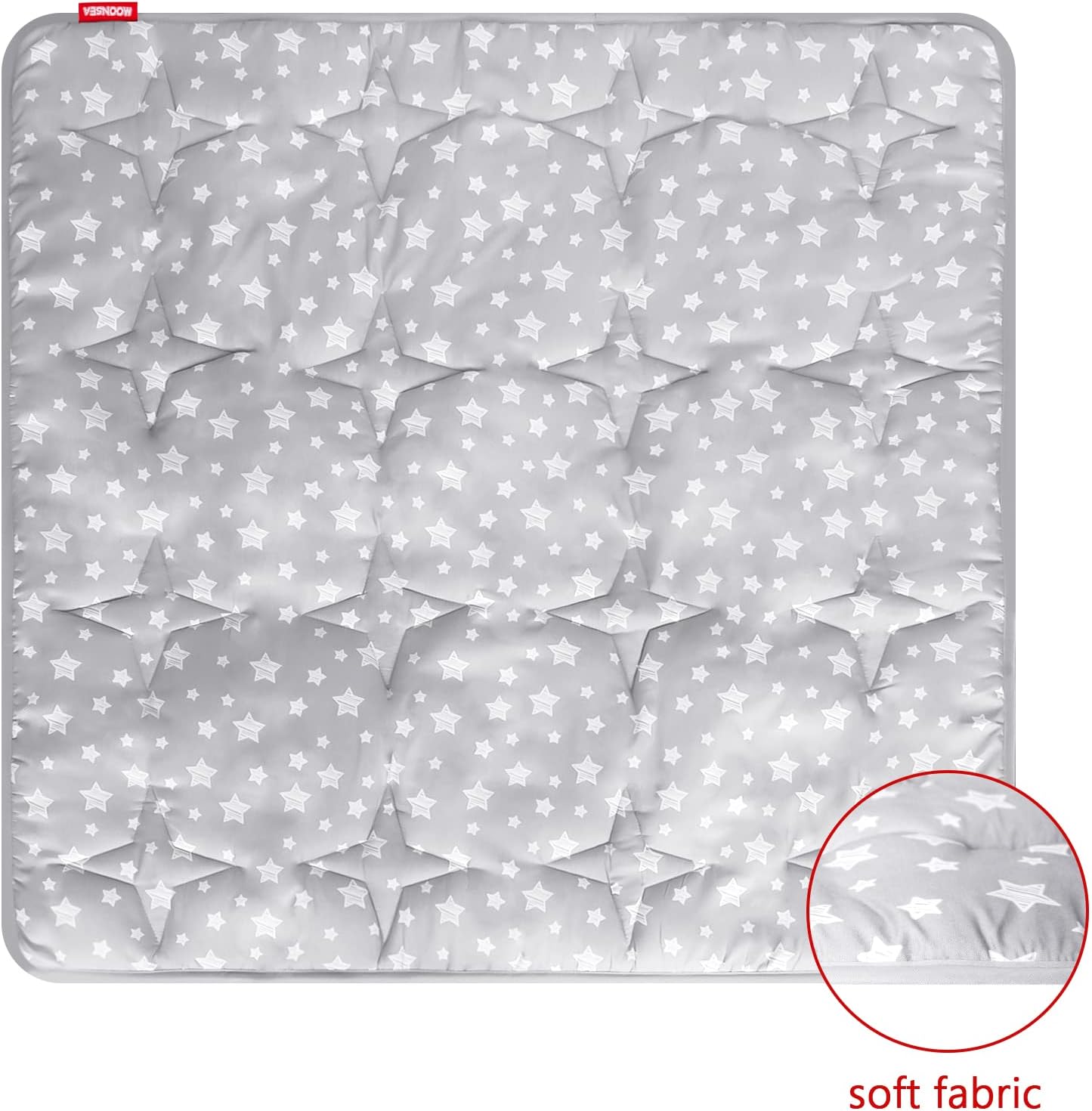 Moonsea Kids Play Mat for Indoor and Outdoor Playhouse Tent, Toddler Mat Pad Fitted for 47x47 Inch Kids Indoor and Outdoor Fun Playtime Tent, Star Print Baby Nursery Quilted Rug