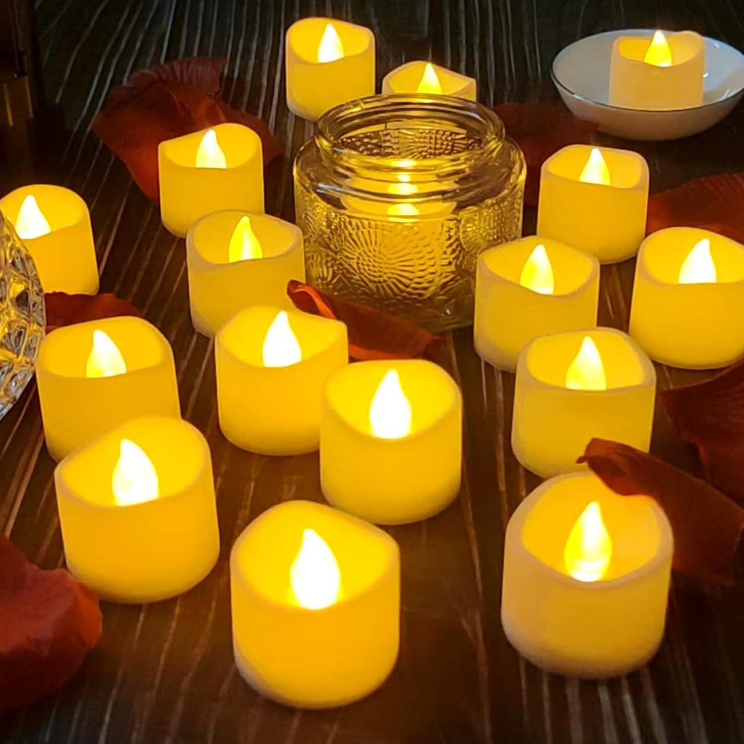 Diyife LED Tea Lights, 12 Pack Realistic Bright Battery Candles