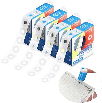 Hole Reinforcement Stickers, Kaluofan 1000 Pack of 1/4 Inch Hole Punch Reinforcement Stickers, Transparent Self-Adhesive Reinforcements for Hole-Punched Pages, Paper Hole Reinforcements