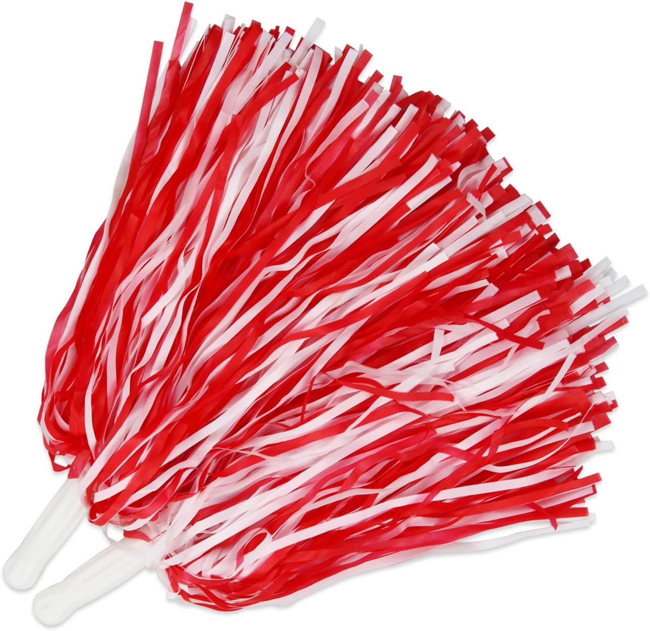 Hooshing 12/24/80PCS Pom Poms Cheerleading Sports Spirited Plastic Cheer Pompoms with Handles for Kids Adults Team Party Dance Cheering