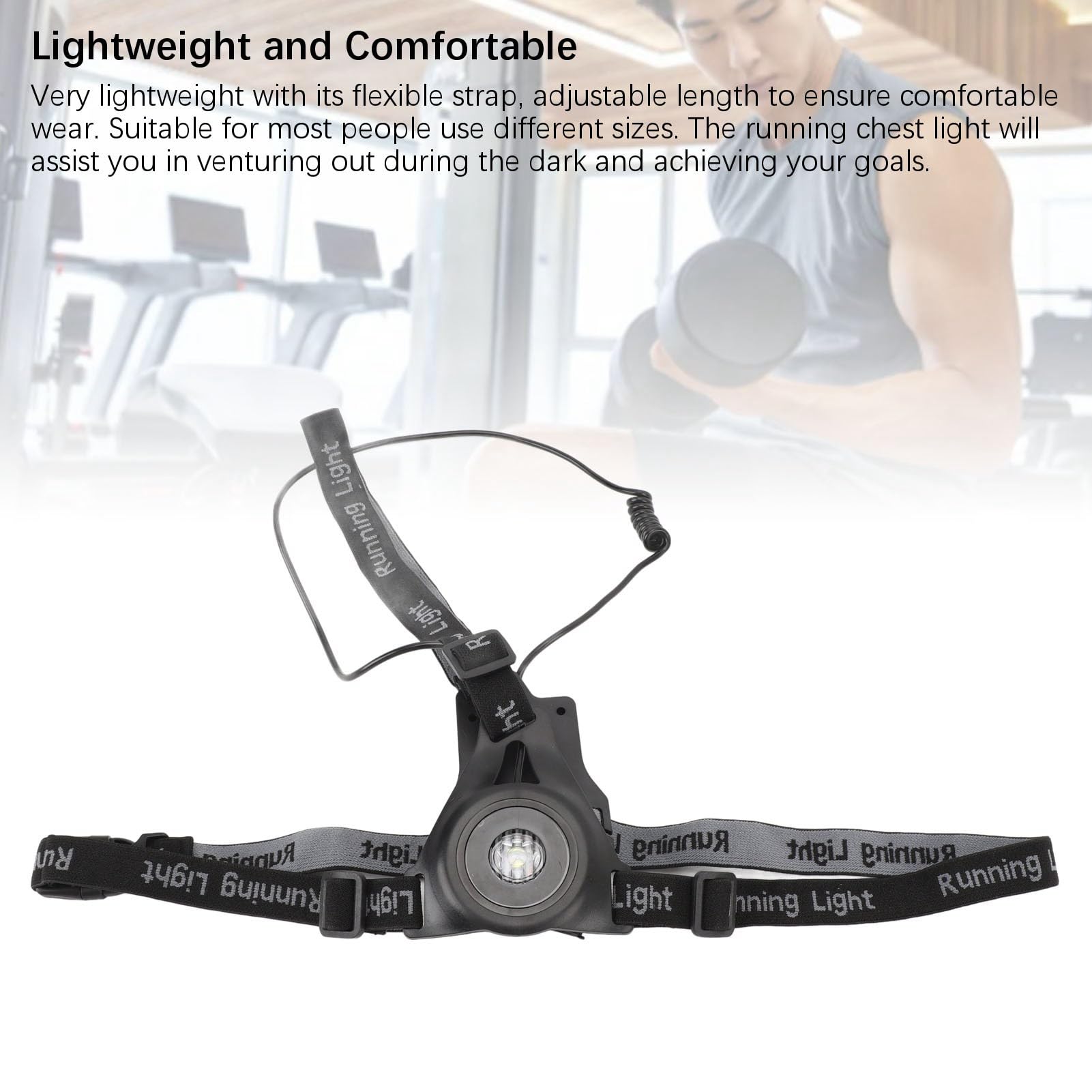 Chest Light, 550mAh USB Rechargeable Night Running Light Back Warning Light for Outdoor Camping Hiking Running Jogging