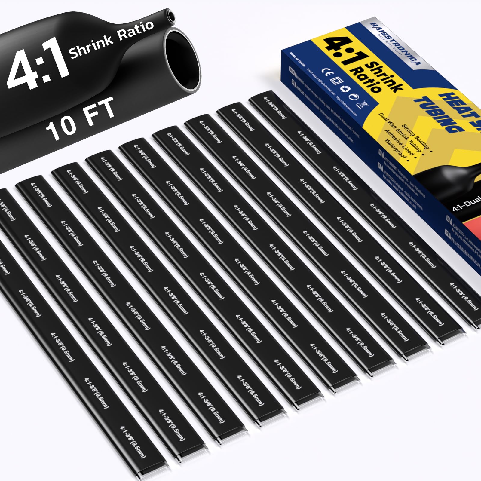 Haisstronica Heat Shrink Tubing Kit - 10ft 4:1 -27