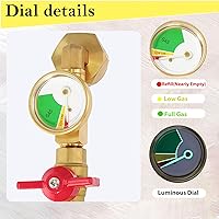Vista 2 de Adaptador de recarga de propano de 20 libras a 1 libra, adaptador de codo de recarga de propano con válvula y medidor, apto para tanque de propano